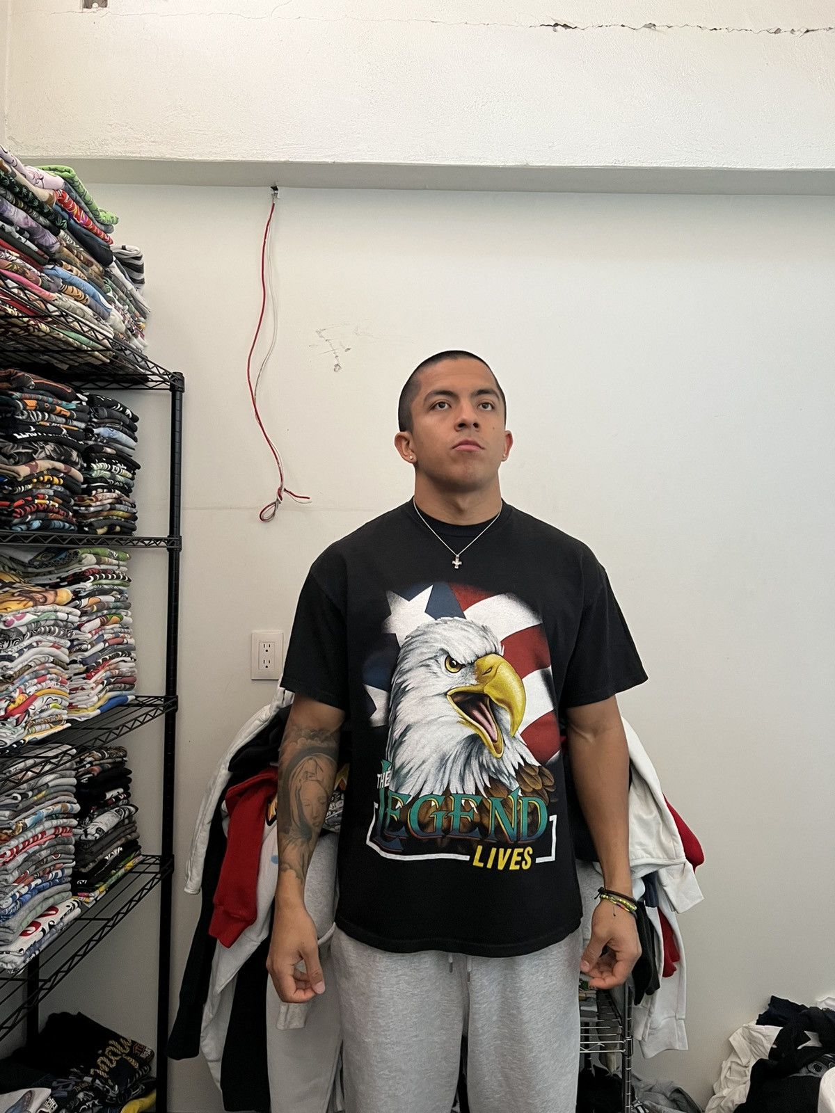 Harley Davidson 2000s The Legend Lives American Eagle USA Flag Tee Size US XL / EU 56 / 4 - 2 Thumbnail