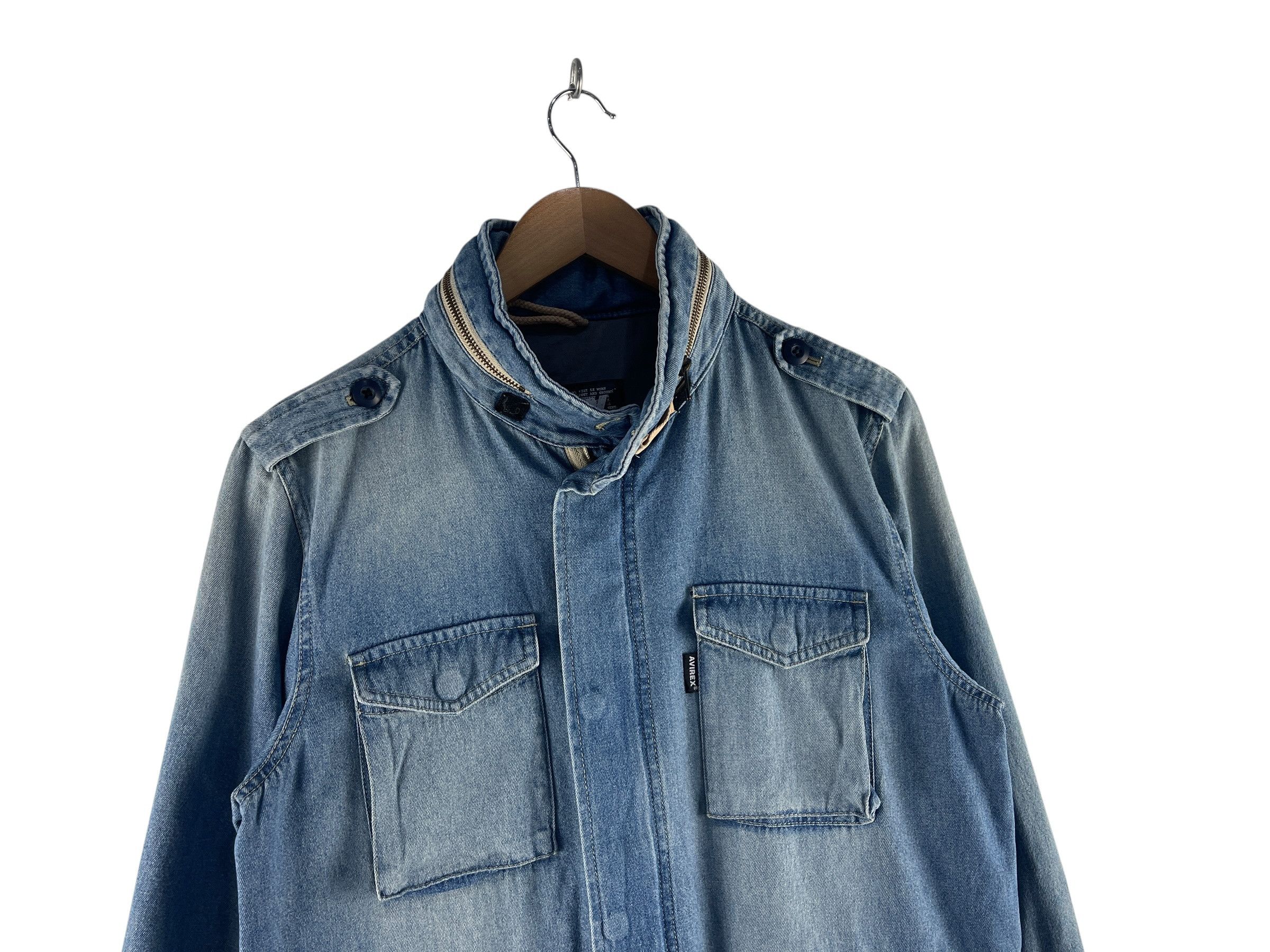 Avirex Vintage Avirex PX Hooded Denim Field Jacket Military Style Size US L / EU 52-54 / 3 - 8 Thumbnail