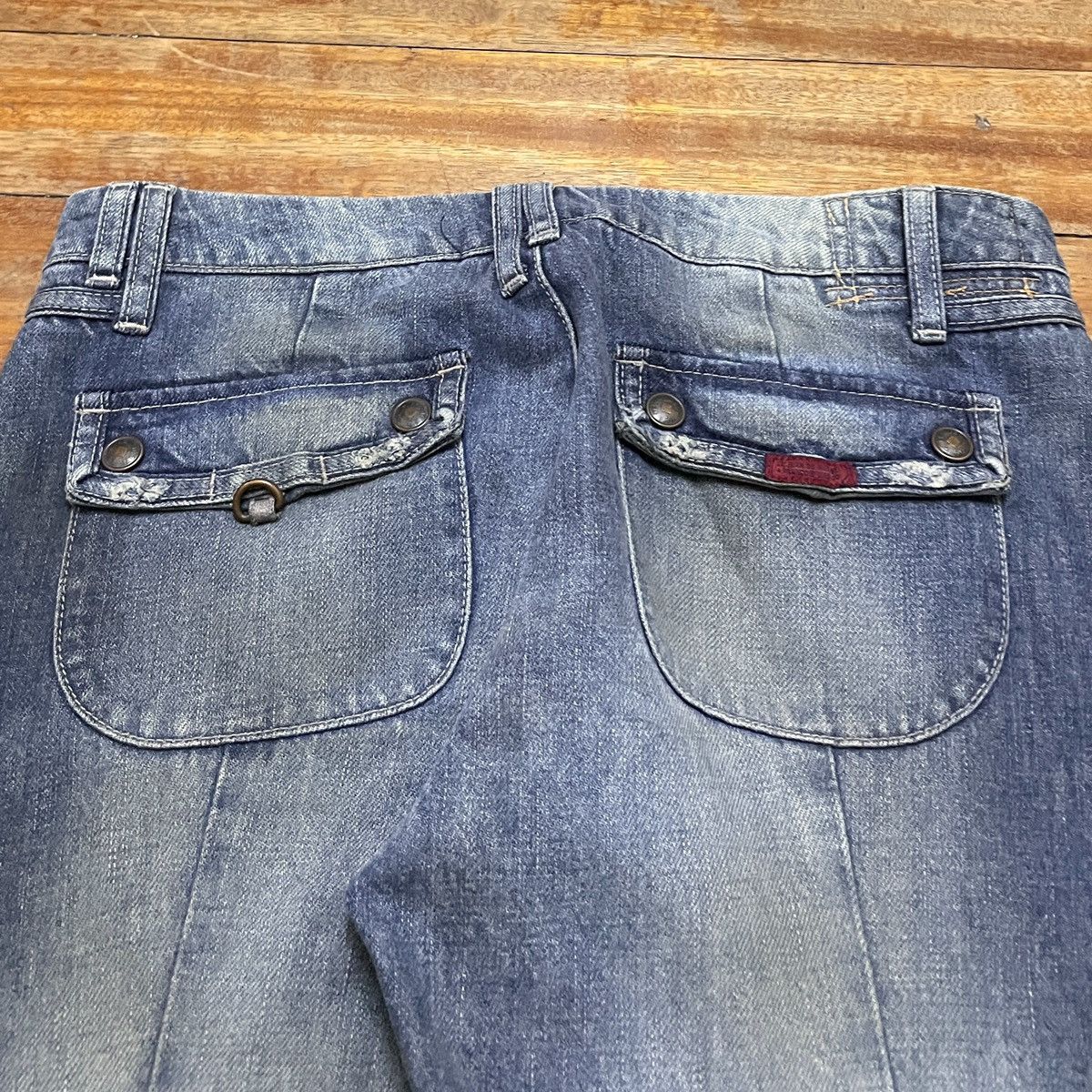 Marithe + Francois Girbaud Rare Vintage Marithe Francois Girbaud Flared Jeans 1990s Size US 31 - 4 Thumbnail