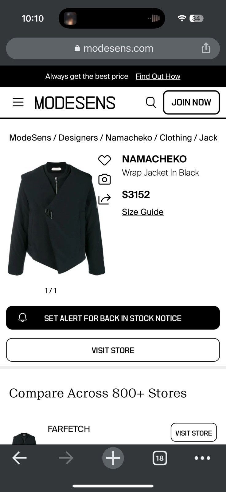 Namacheko Namacheko double layer bomber Size US L / EU 52-54 / 3 - 4 Thumbnail
