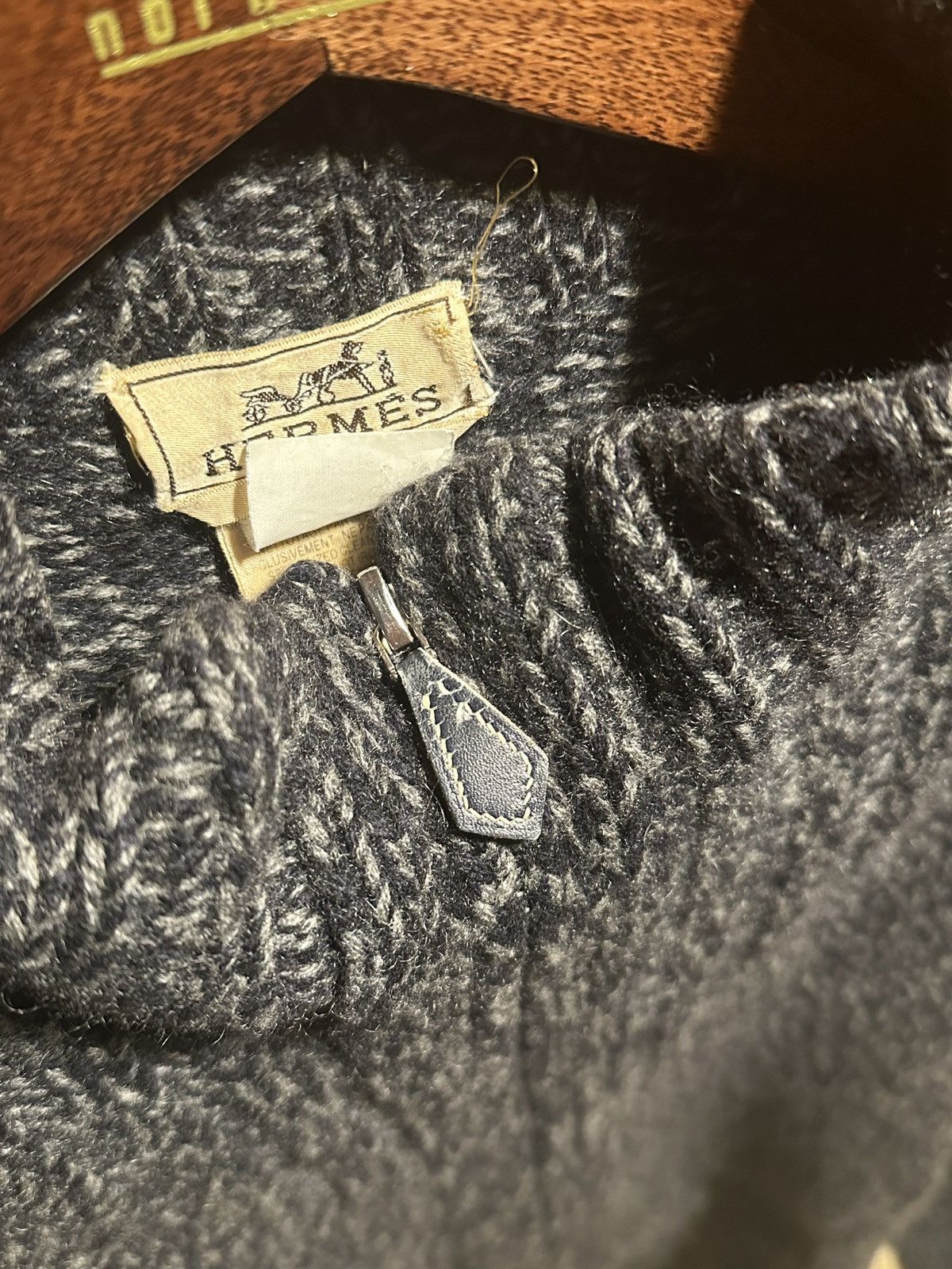 Hermes Vintage Chunky Knit Full Zip Cashmere Cardigan Size US M / EU 48-50 / 2 - 6 Thumbnail