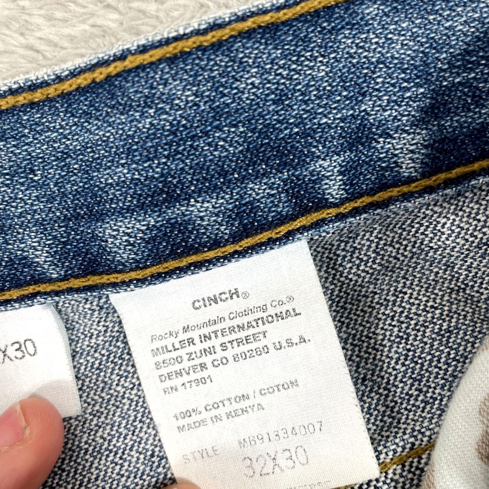 Denime Cinch Jeans Mens 32x30 Blue Medium Wash Relaxed Fit Straight Leg Denim Jeans Git 5-Pocket Emotion? Size US 32 / EU 48 - 4 Thumbnail