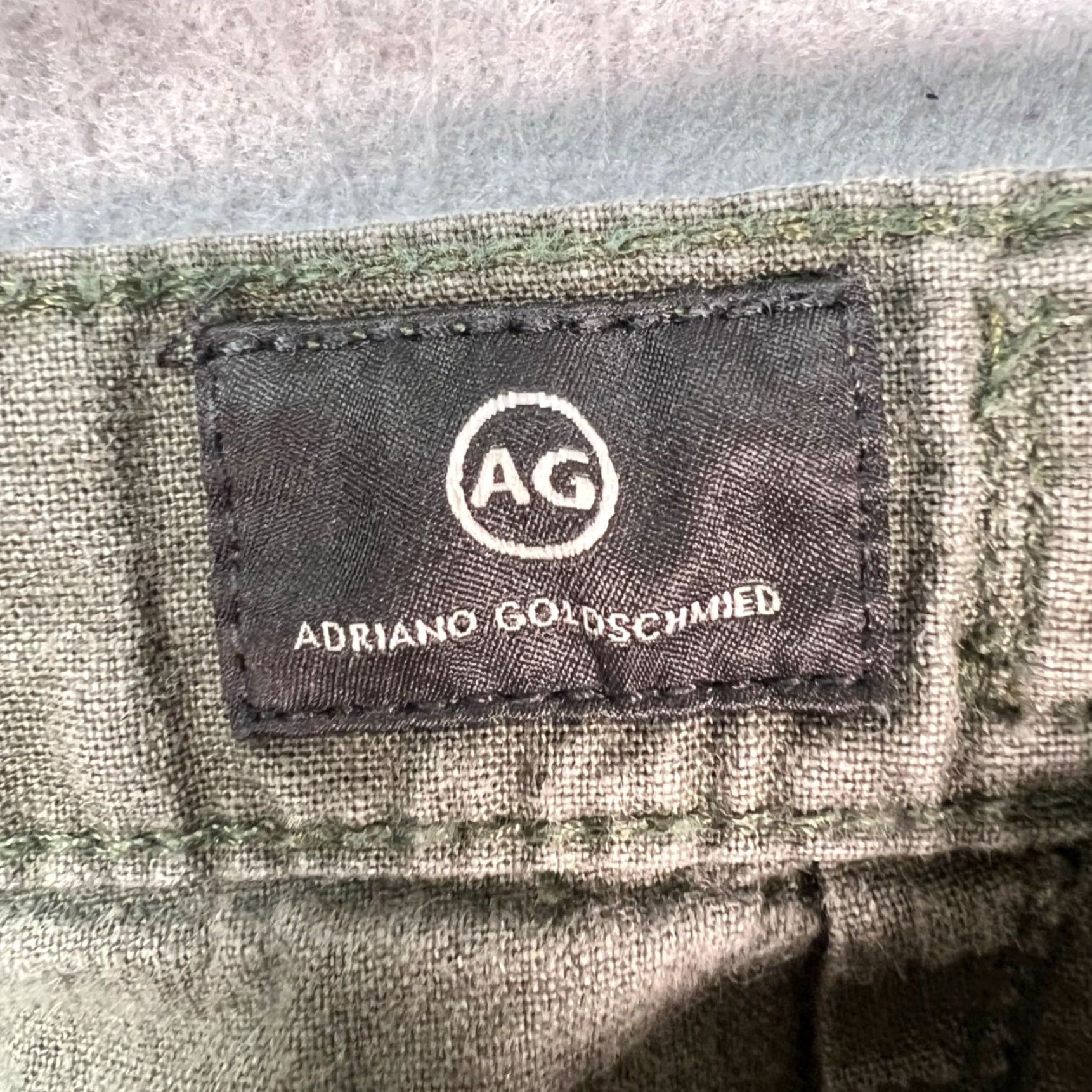 Vintage AG Adriano Goldschmied The Noten Carpenter High Rise Straight Pants Olive Green 26R Women's Pants Size 26" / US 2 / IT 38 - 3 Thumbnail