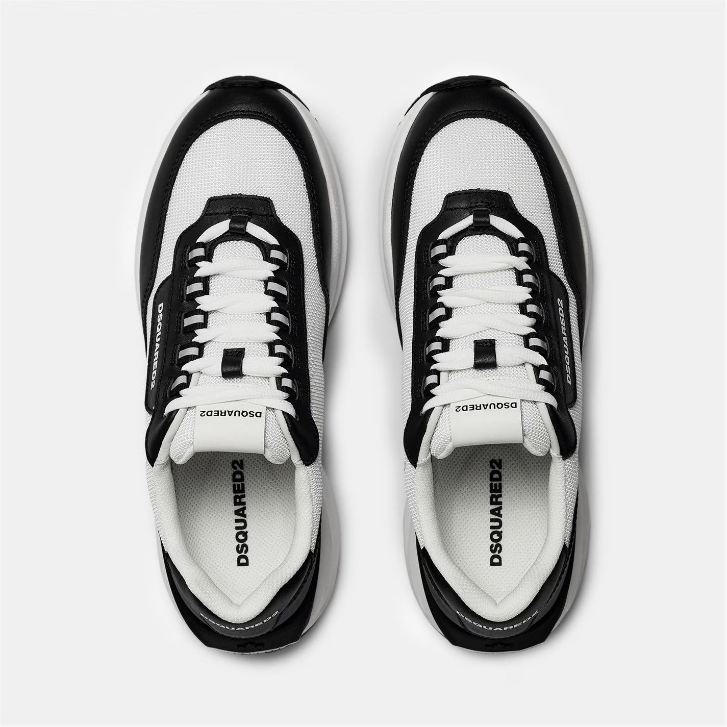Dsquared2 o1g2r1mq0426 Leather Dash Sneakers in Black/White Size US 10 / EU 43 - 5 Thumbnail