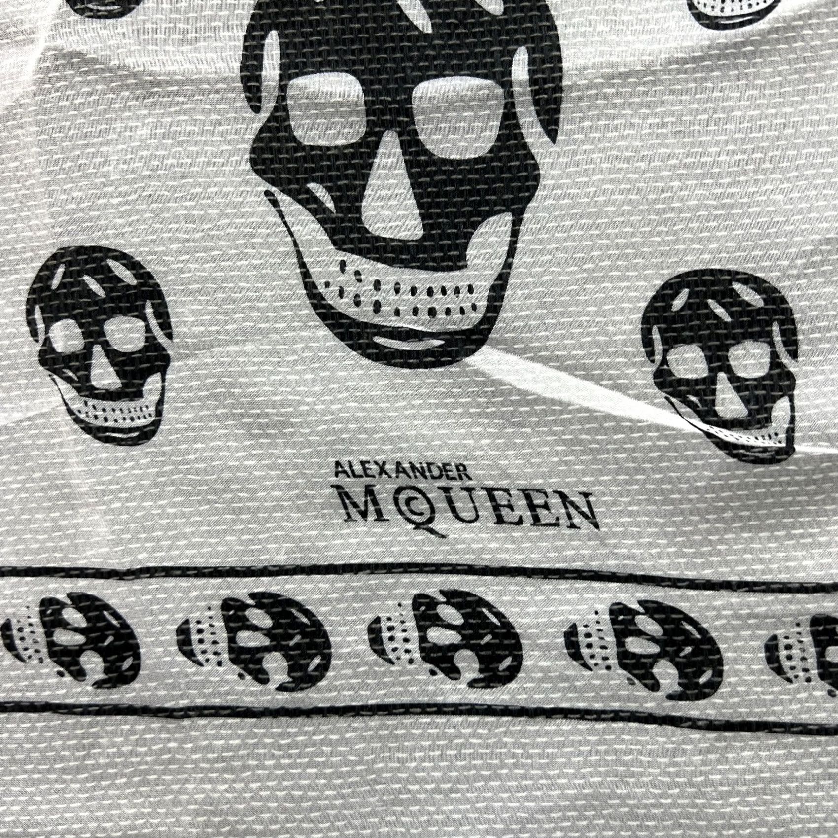 Alexander McQueen Alexander McQueen Skull Print Silk Scarf Black White Gothic Made in Italy Size ONE SIZE - 2 Thumbnail