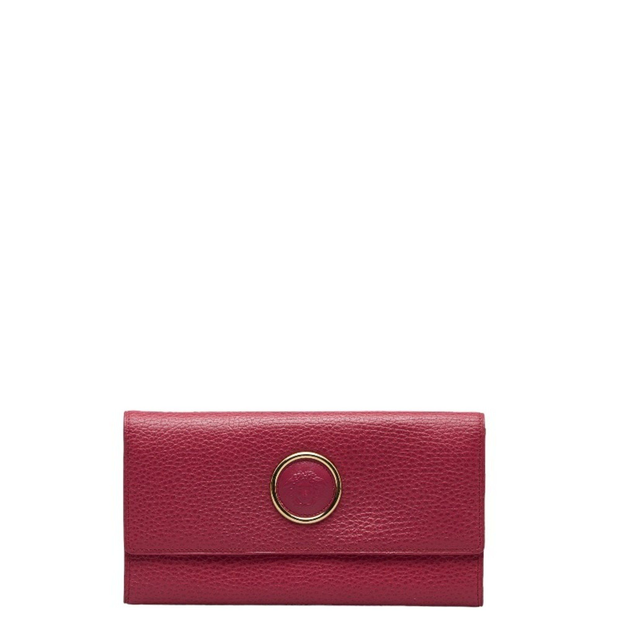 image of Versace Medusa Long Wallet Pink Leather Ladies Versace, Women's