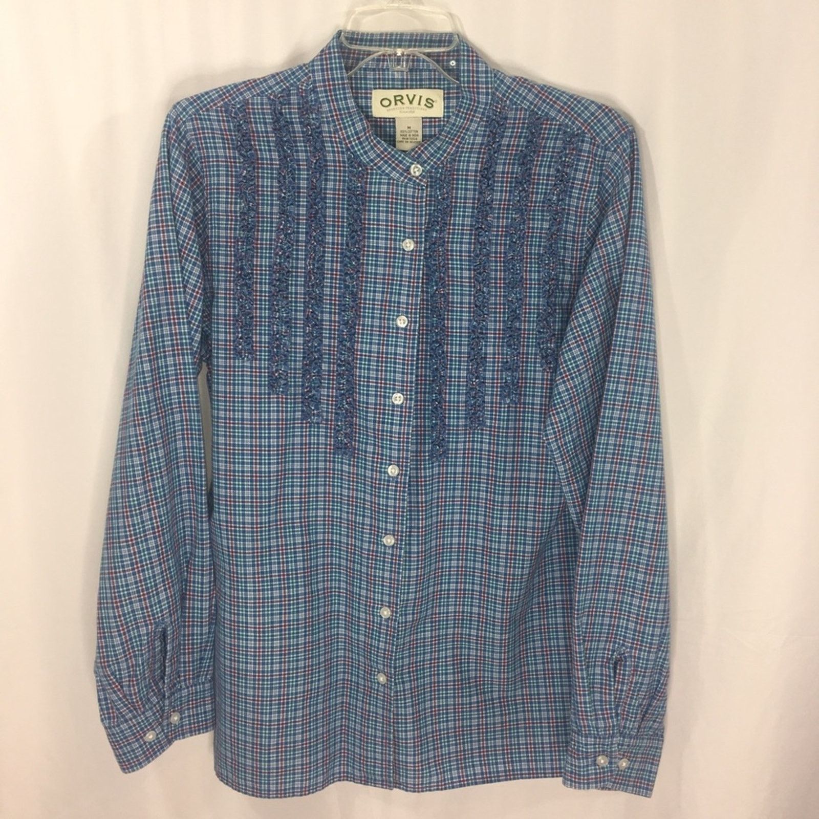 Orvis Orvis Women's Shirt Blouse Plaid Long Sleeve Size Medium Size US M / EU 48-50 / 2 - 1 Thumbnail
