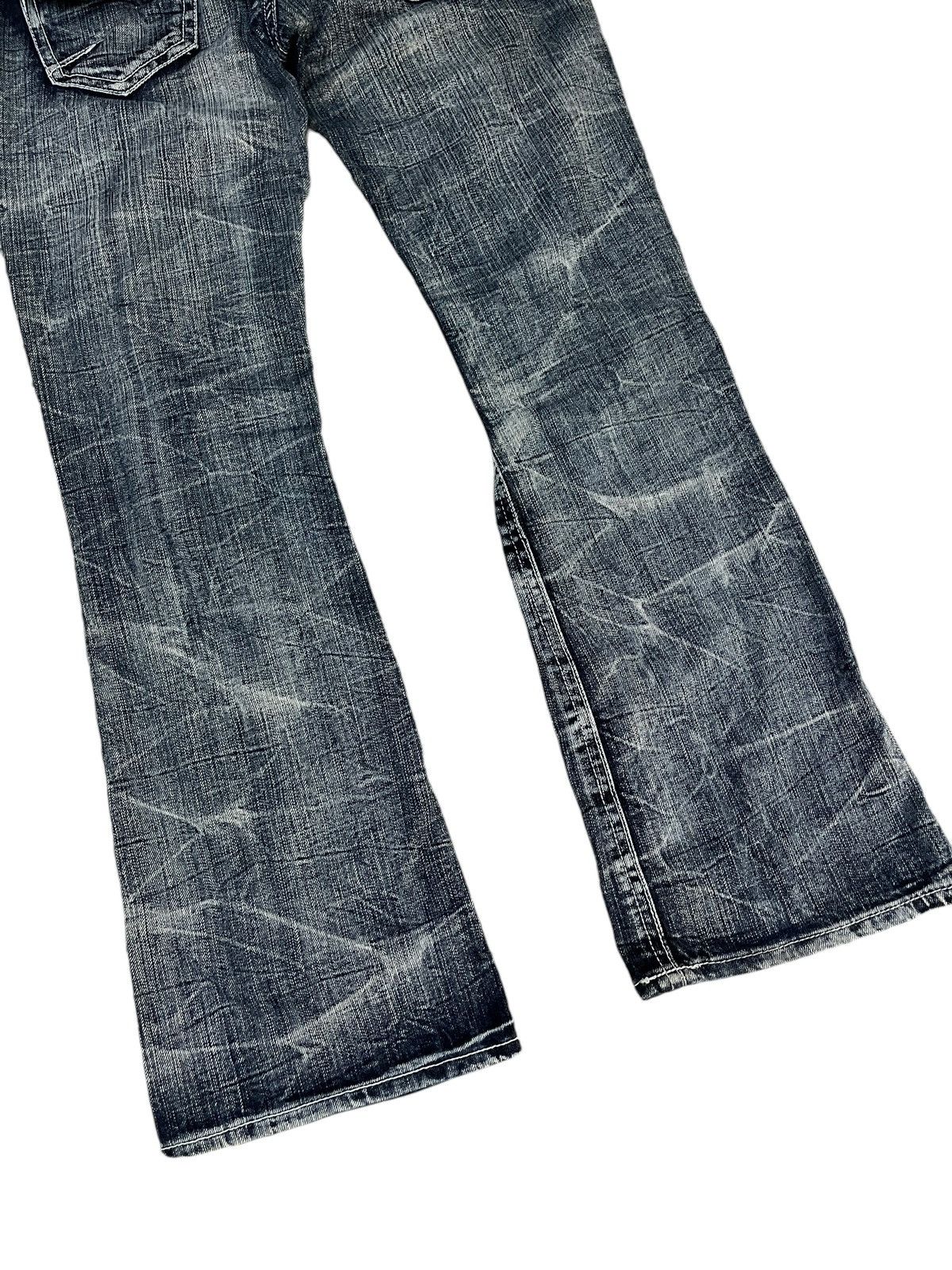 Japanese Brand Vintage Punk Wrinkle Denim Flared Size US 33 - 4 Thumbnail