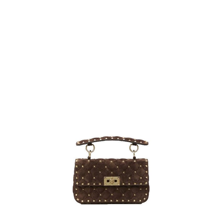 Valentino VALENTINO GARAVANI Small Rockstud Spike Brown Shoulder Bag N Size ONE SIZE - 1 Thumbnail