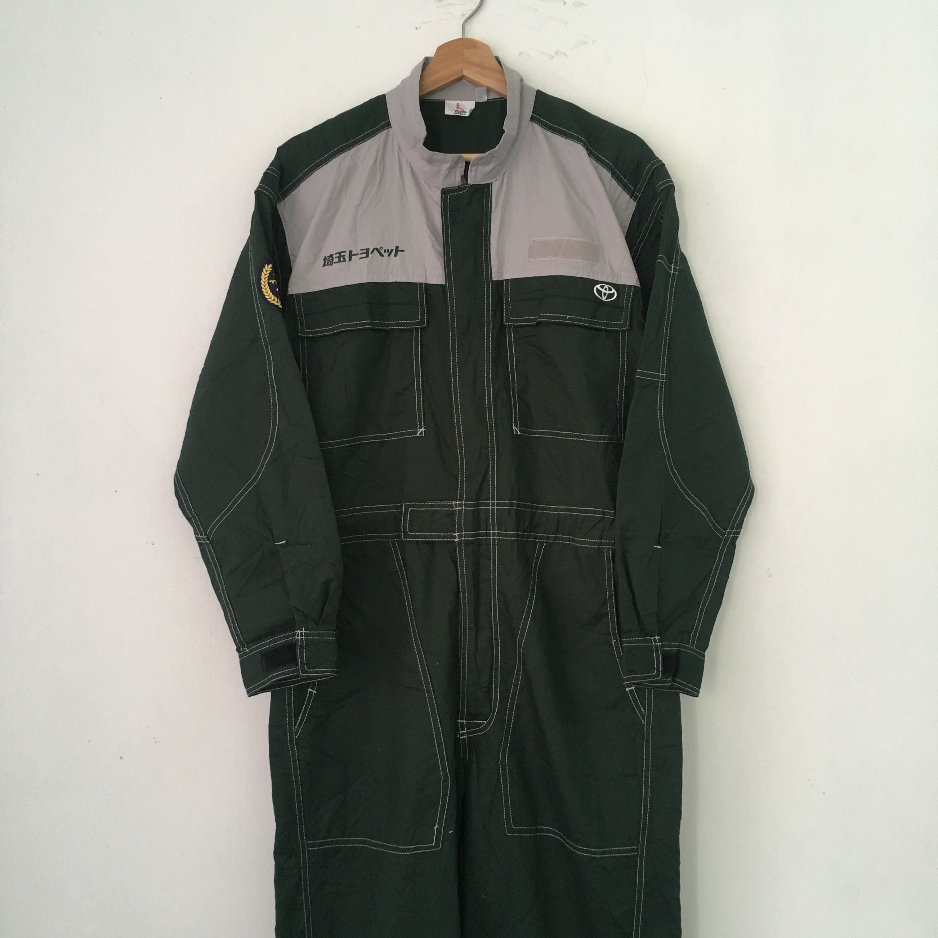 Japanese Brand Vintage 90's Toyota Techno Japan Green Coveralls Size US M / EU 48-50 / 2 - 3 Thumbnail