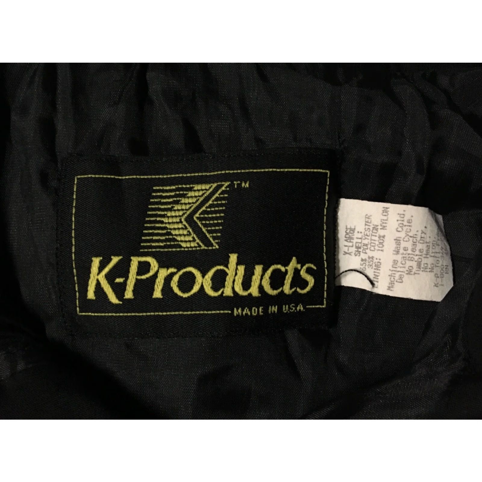 Vintage VINTAGE K-Products Demco Striped Jacket XL USA Bomber Jacket Men Black 80s 90s Grunge Mechanic Biker Rock Retro USA Theme Western 80s 90s Size US XL / EU 56 / 4 - 5 Thumbnail
