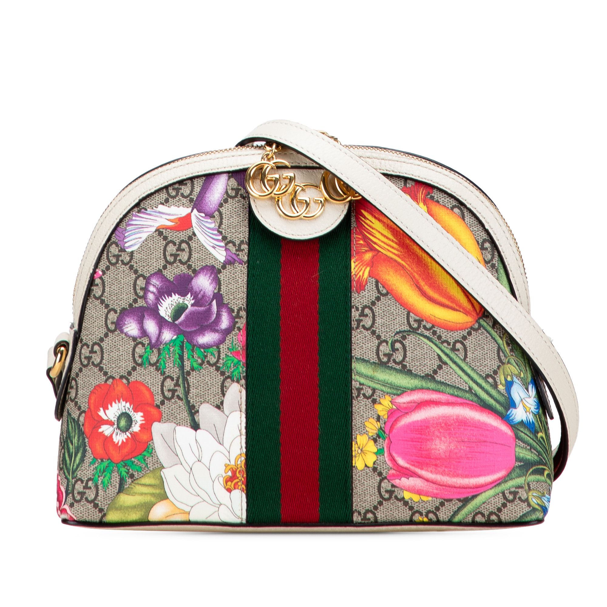 Gucci Small GG Supreme Web Flora Ophidia Dome Crossbody
