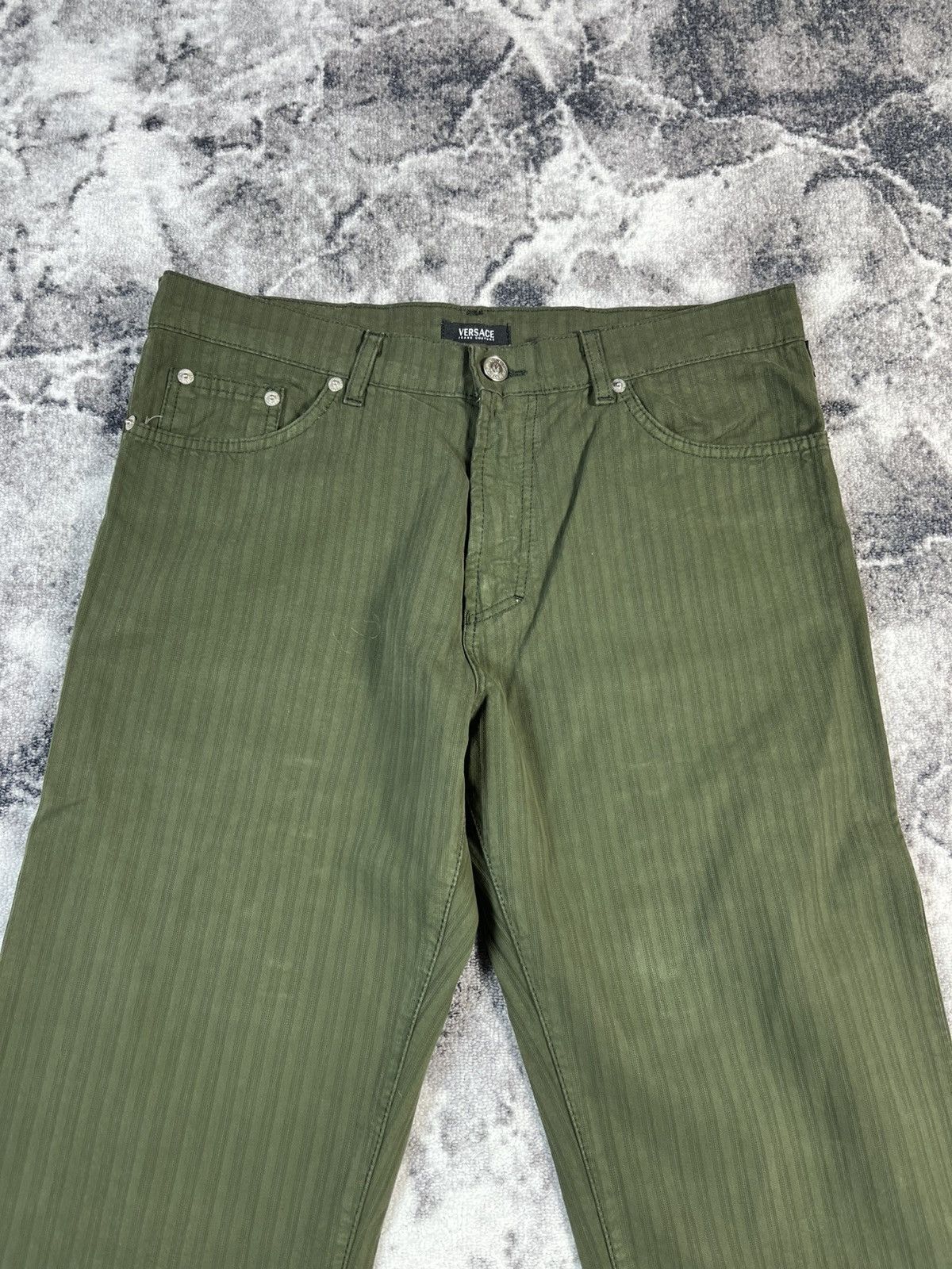 Versace Versace Olive Green Straight Fit Pants Made In Italy Size US 34 / EU 50 - 3 Thumbnail