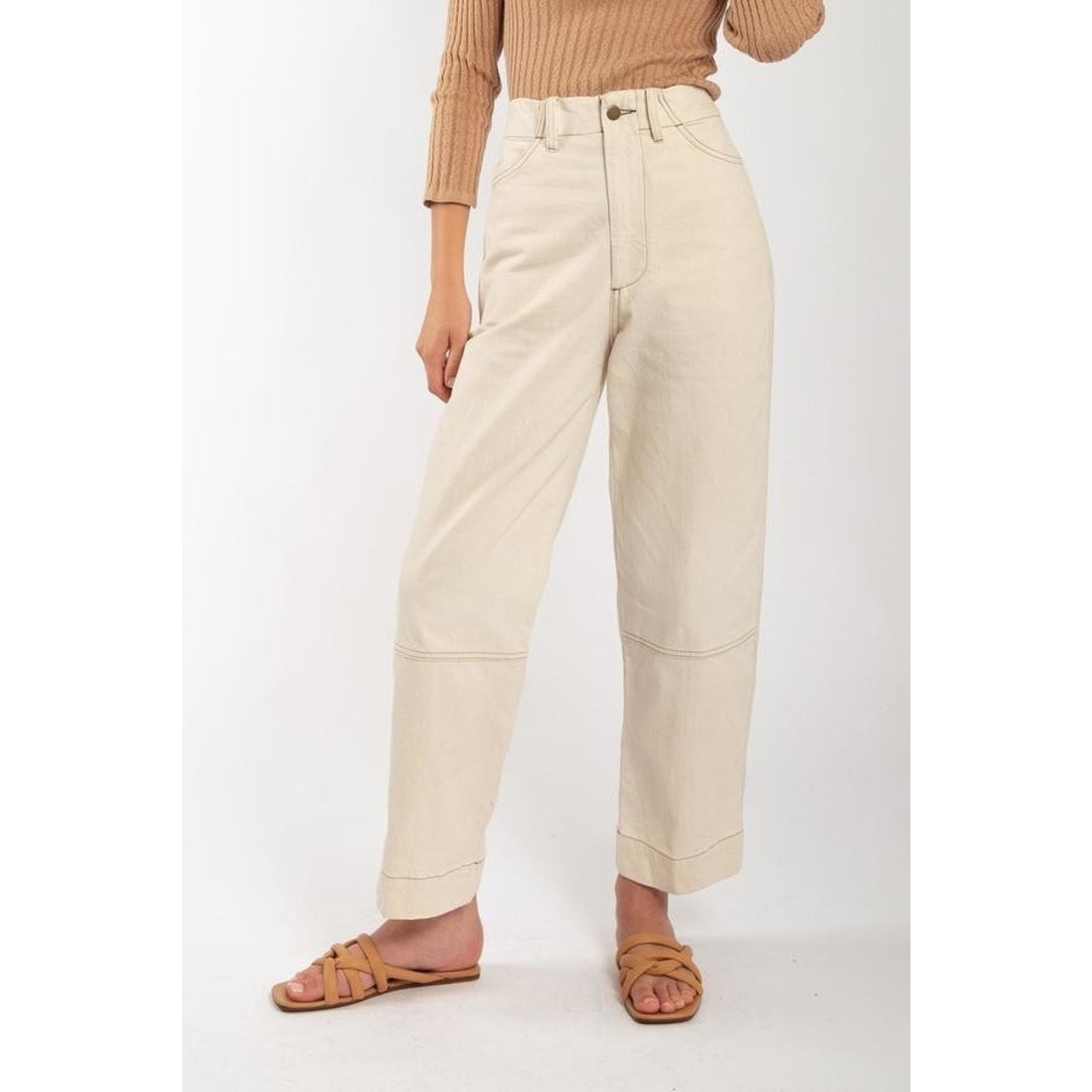 Other Micaela Greg Cream Seamed Straight Jeans Women’s XS Size 25" / US 0 / IT 36 - 4 Thumbnail