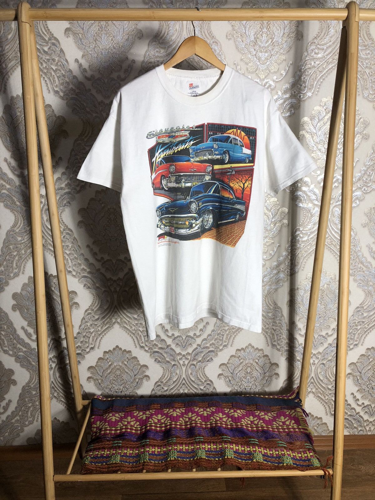 NASCAR VERY RARE HANES CHEVROLET RETRO CAR RACING MOTORCYCLE 90s Size US L / EU 52-54 / 3 - 1 Thumbnail