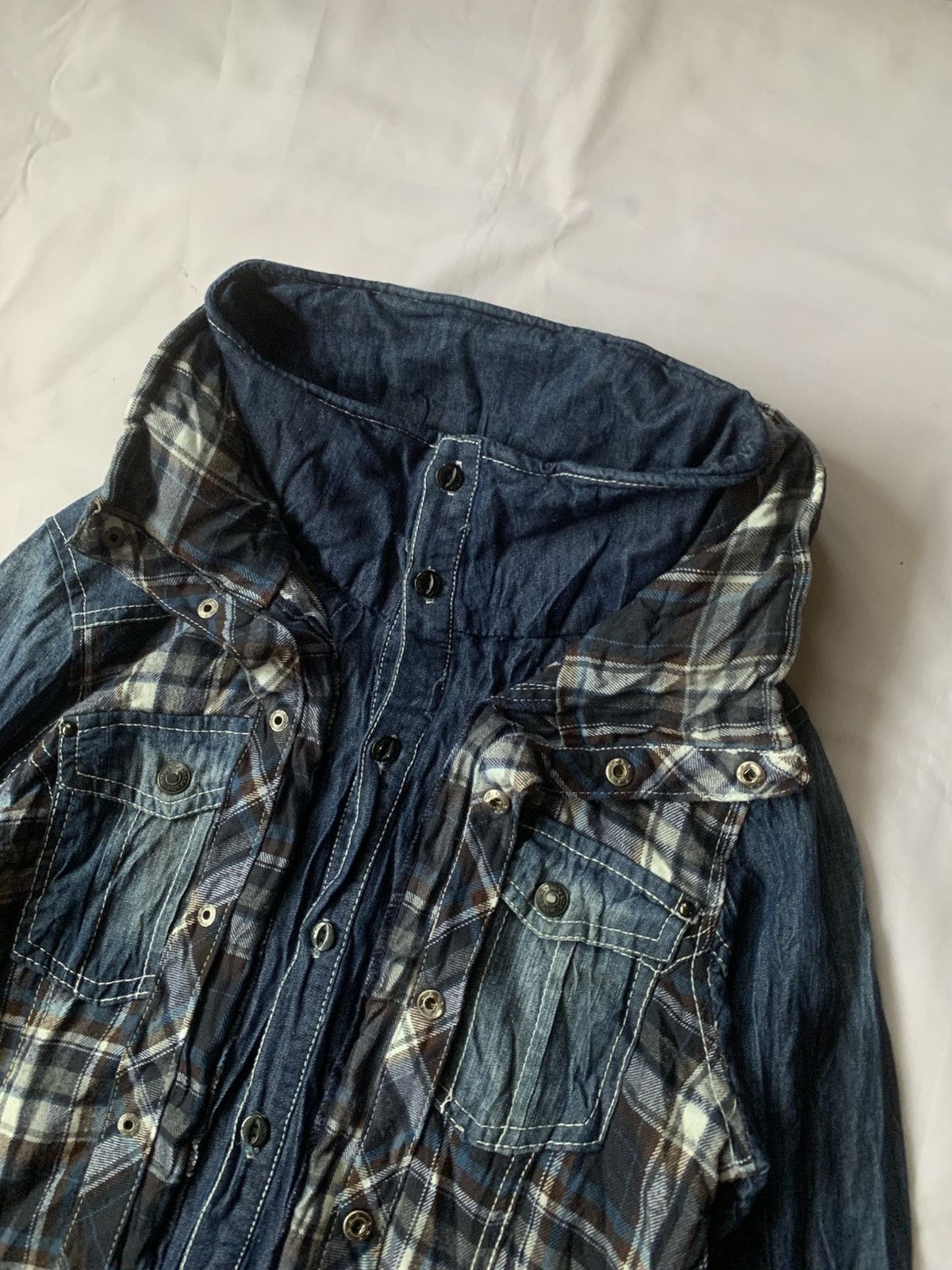 Japanese Brand IN THE ATTIC Double Layered Flannel Denim With Hoodie Shirt Size US S / EU 44-46 / 1 - 8 Thumbnail