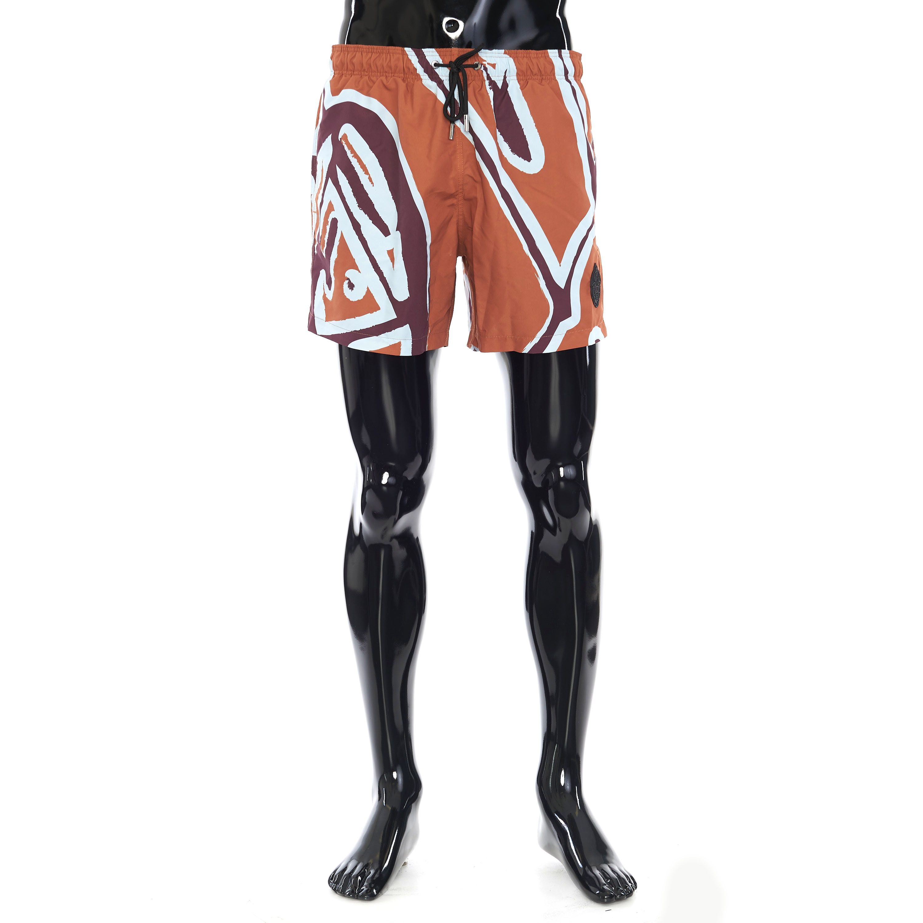 Berluti Swim Shorts Bottoms In Orange With Giant Scritto Print Size US 30 / EU 46 - 1 Thumbnail