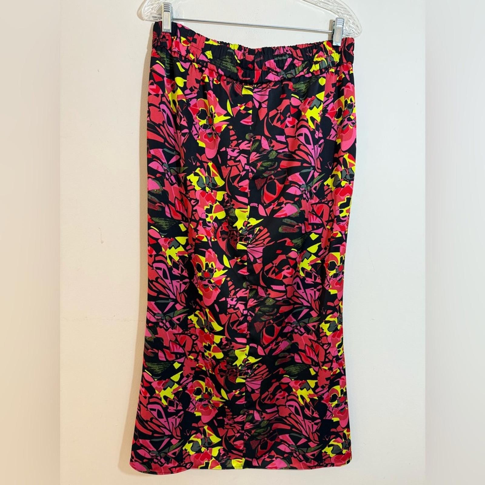 Other Open Edit floral maxi skirt vibrant abstract SZ LG Size 32" / US 10 / IT 46 - 1 Thumbnail