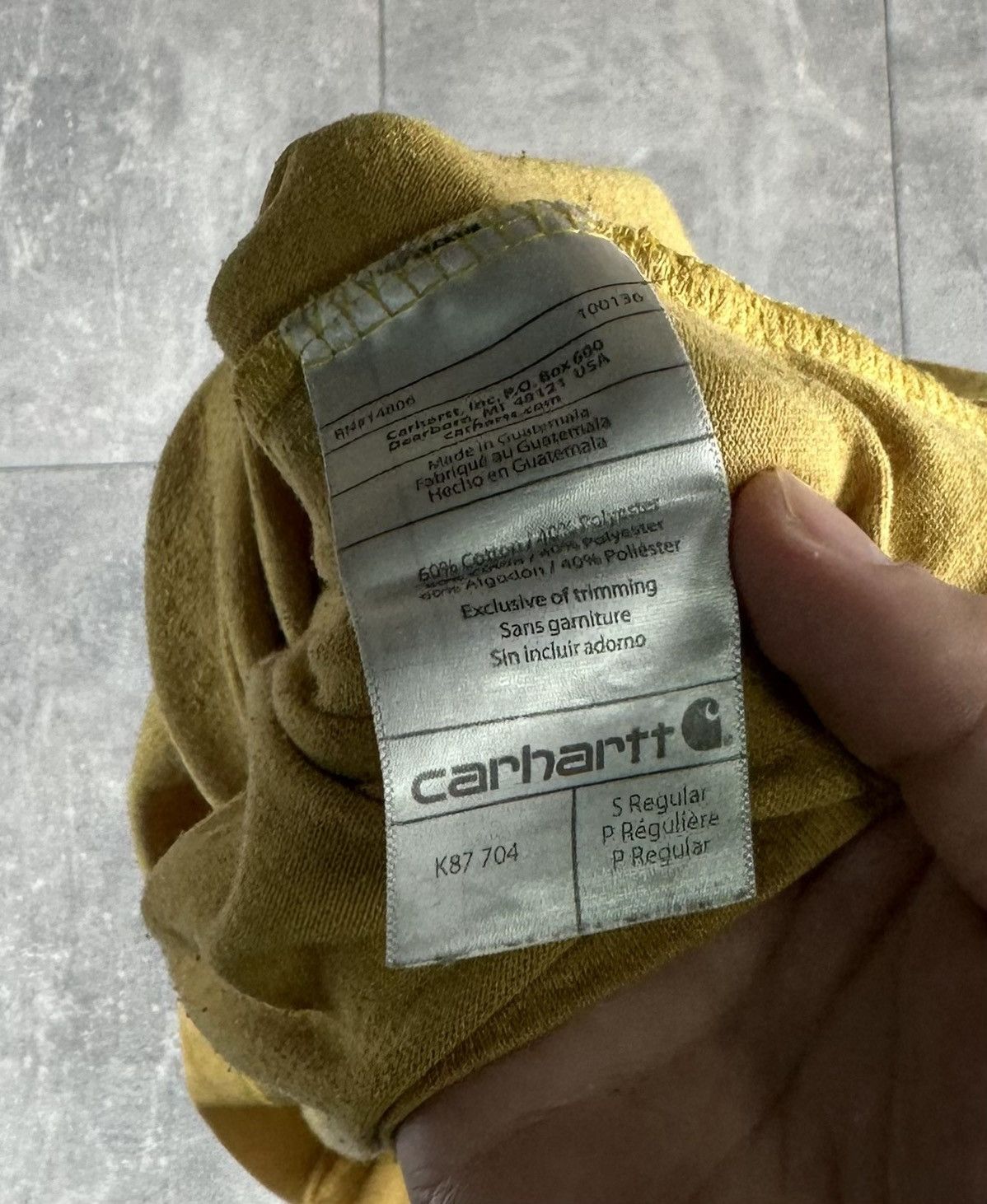 Carhartt Carhartt Mustard Small Tab Logo Mens Basic T-Shirt Size US S / EU 44-46 / 1 - 7 Thumbnail
