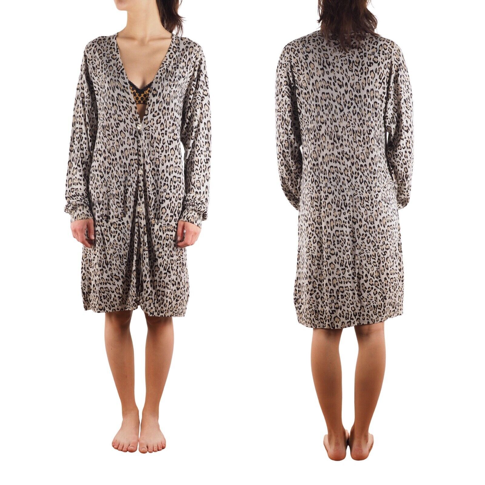 Roberto Cavalli Roberto Just Cavalli Animal Print Wool Long Sweater Cardigan Size M / US 6-8 / IT 42-44 - 2 Thumbnail
