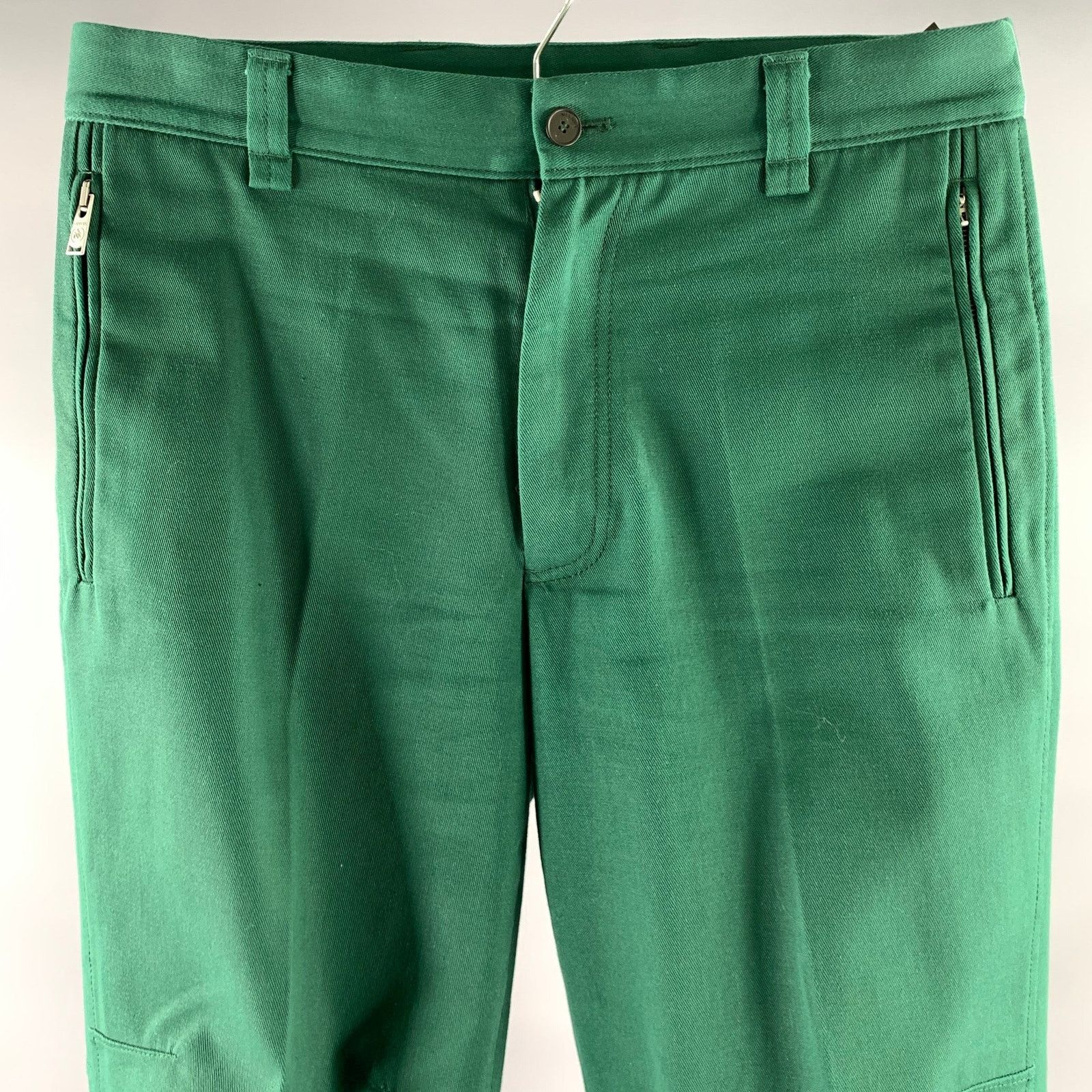 Lanvin LANVIN Size 30 Green Cotton Blend Zip Fly Casual Pants Size US 30 / EU 46 - 2 Thumbnail