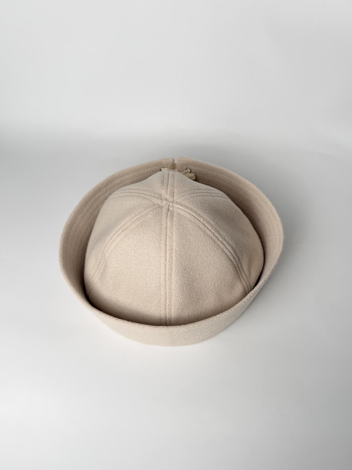 Japanese Brand Beige Wool Eyelet Beret Sailor Hat Y2K French Girl Size ONE SIZE - 5 Thumbnail
