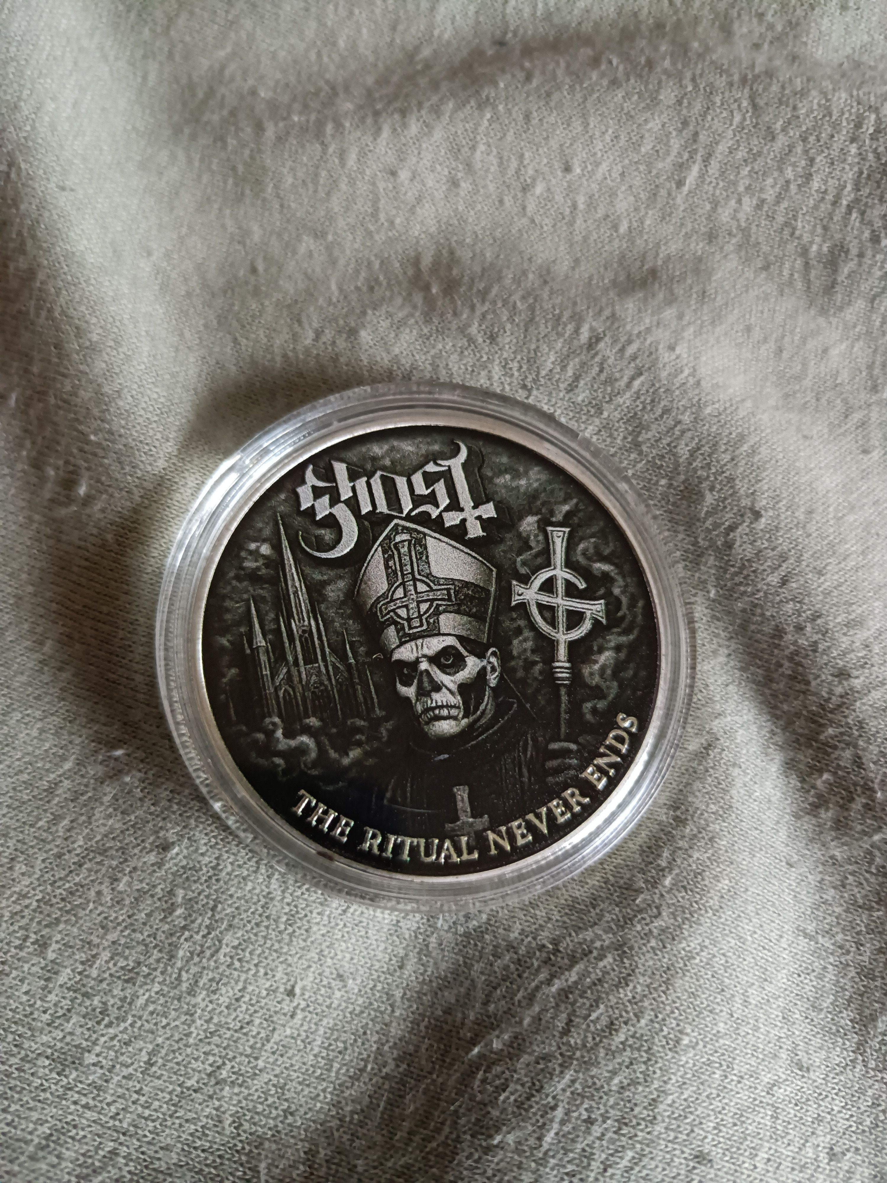 Band Tees Ghost The Ritual never ends" memorial coin Heavy Metal Size ONE SIZE - 1 Thumbnail