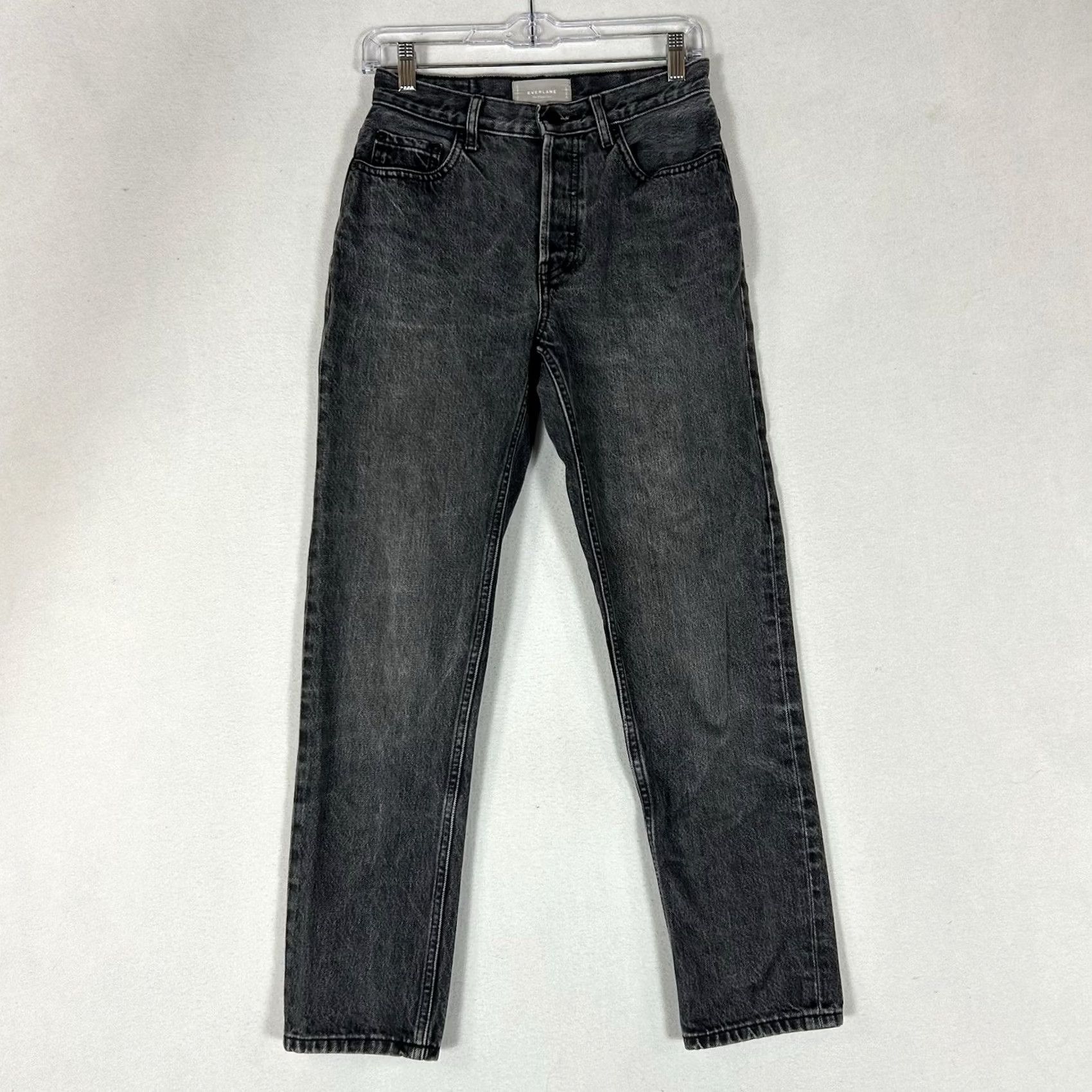 Everlane Everlane The Cheeky Jean Womens 25R Gray Denim Jeans Dark Wash Buttonfly Casual Straight 90s Pattern Womens Size 42" / US 20 - 2 Thumbnail