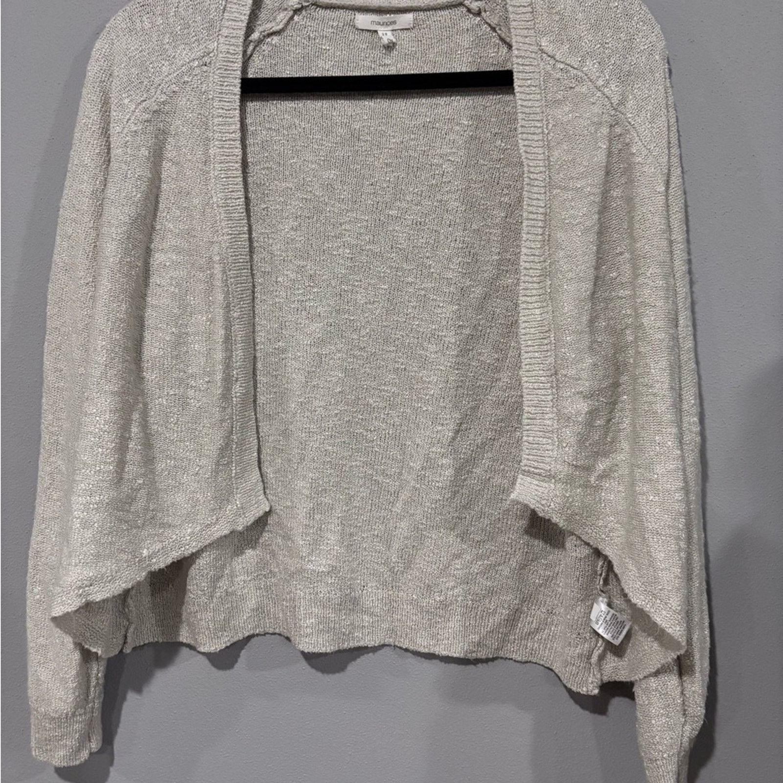Other Maurices Light Gray Open-Front Cardigan Size XL / US 12-14 / IT 48-50 - 2 Thumbnail