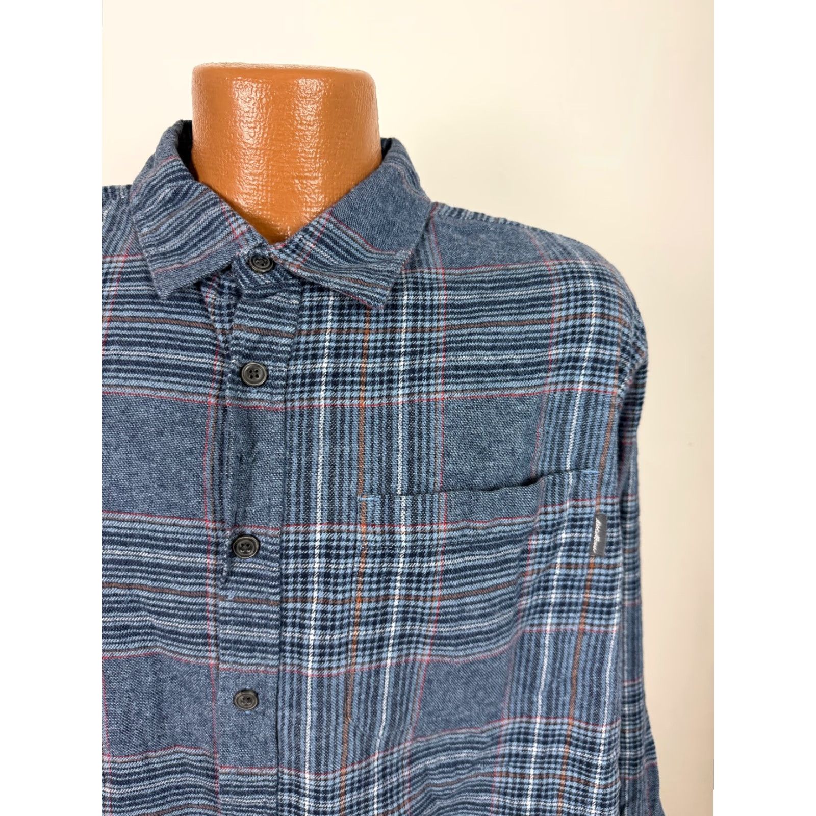 Eddie Bauer Eddie Bauer Flannel Shirt Men XXL Tight Fit Blue Plaid Cotton Button Up Outdoors Size US XXL / EU 58 / 5 - 3 Thumbnail