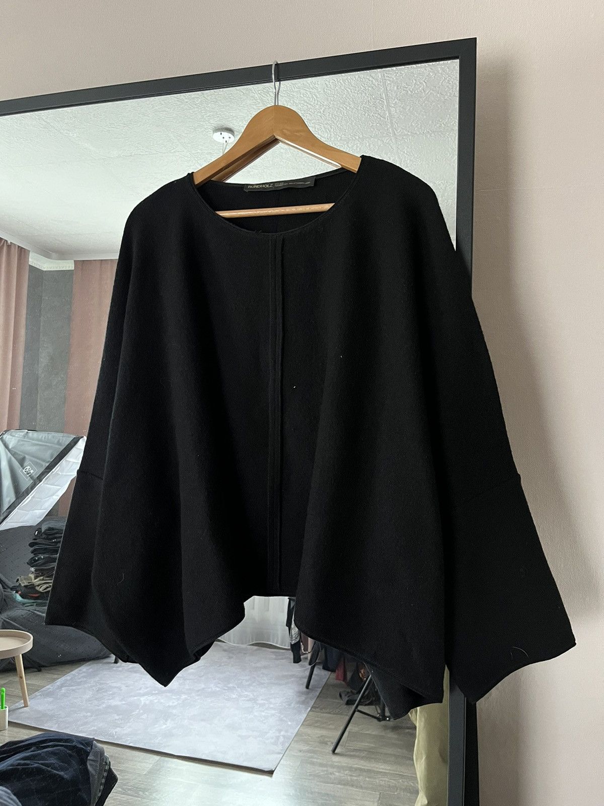 Rundholz Vintage Rundholz Sweater One Size Oversized Wool Black Size ONE SIZE - 4 Thumbnail