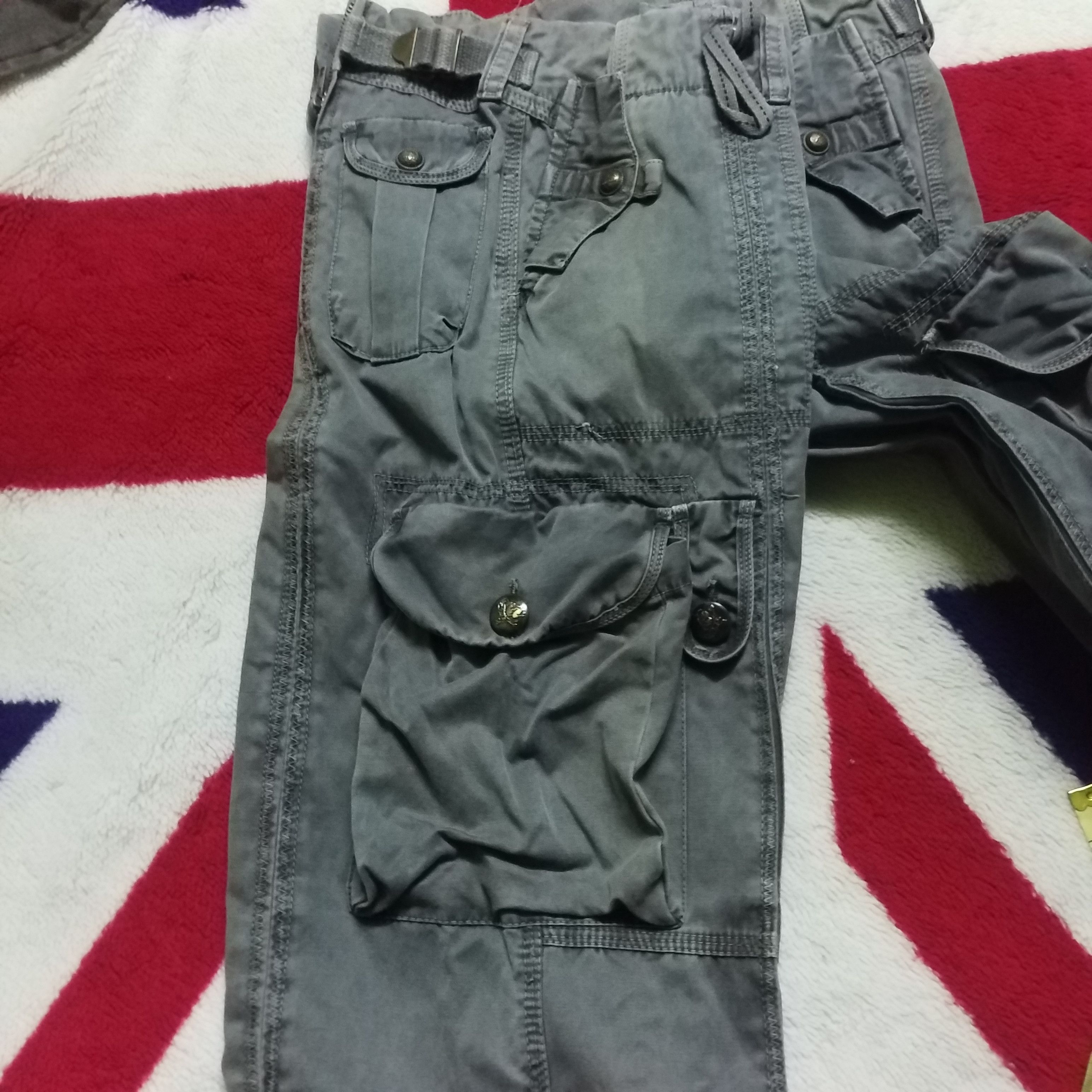 Japanese Brand LOW RISE CARGO MULTI POCKET ARMY BONDAGE STYLE Size 36" / US 14 / IT 50 - 15 Thumbnail