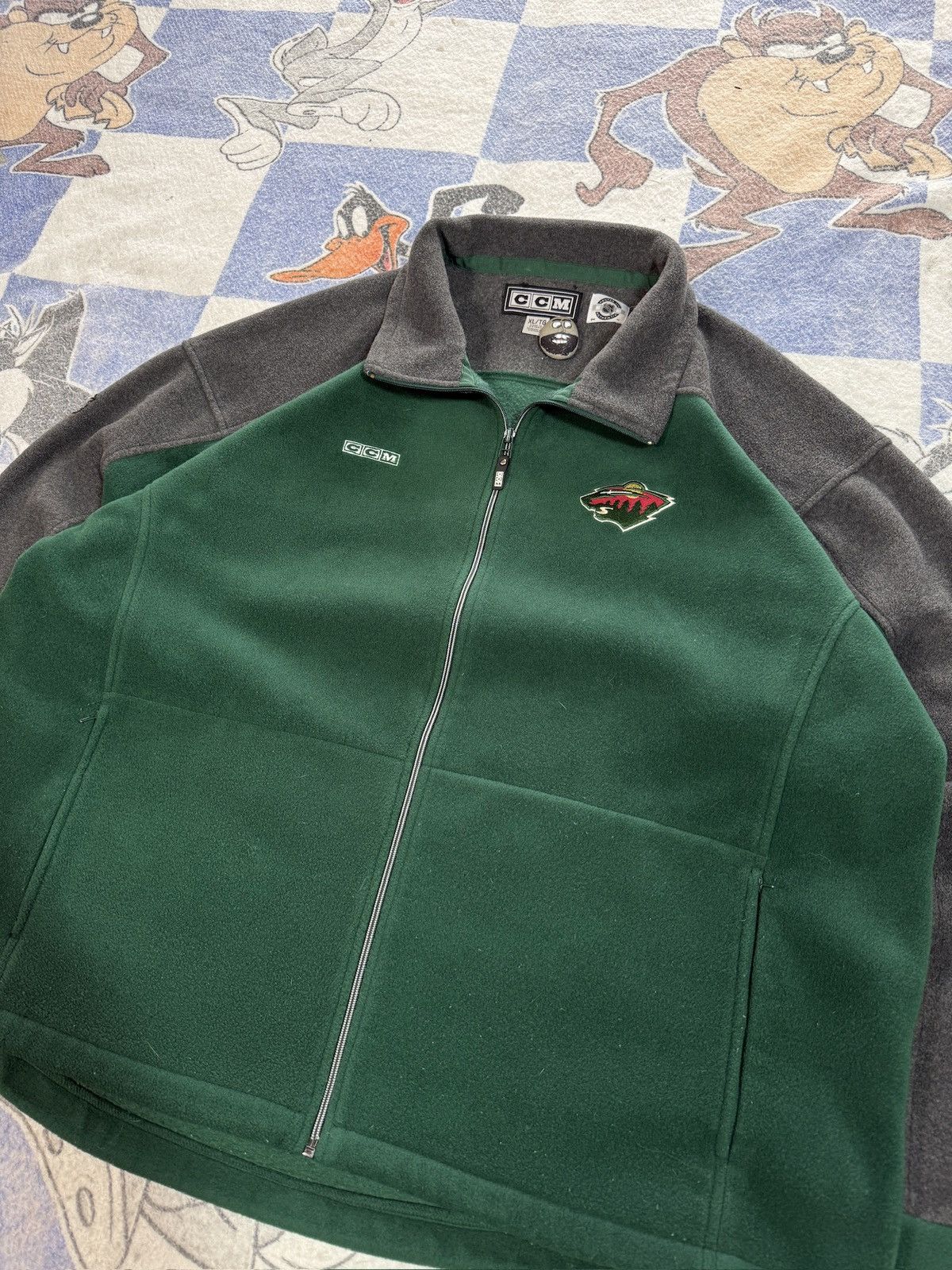 NHL Vintage minnesota wild fleece Size US XL / EU 56 / 4 - 2 Thumbnail