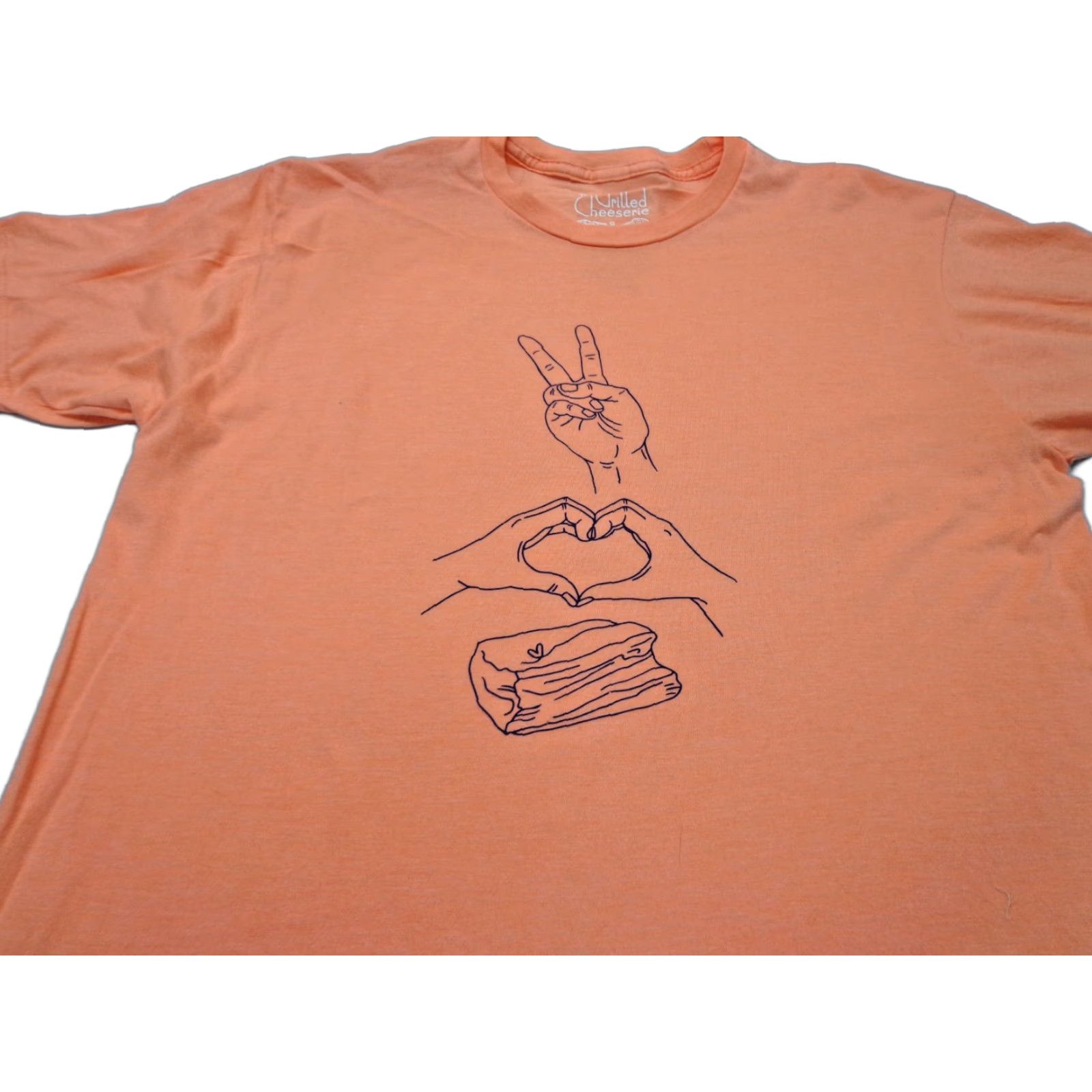 Vintage The Grilled Cheeserie T Shirt Men Orange L Graphic Print Crew Neck Short Sleeve Vintage No Size US L / EU 52-54 / 3 - 1 Thumbnail