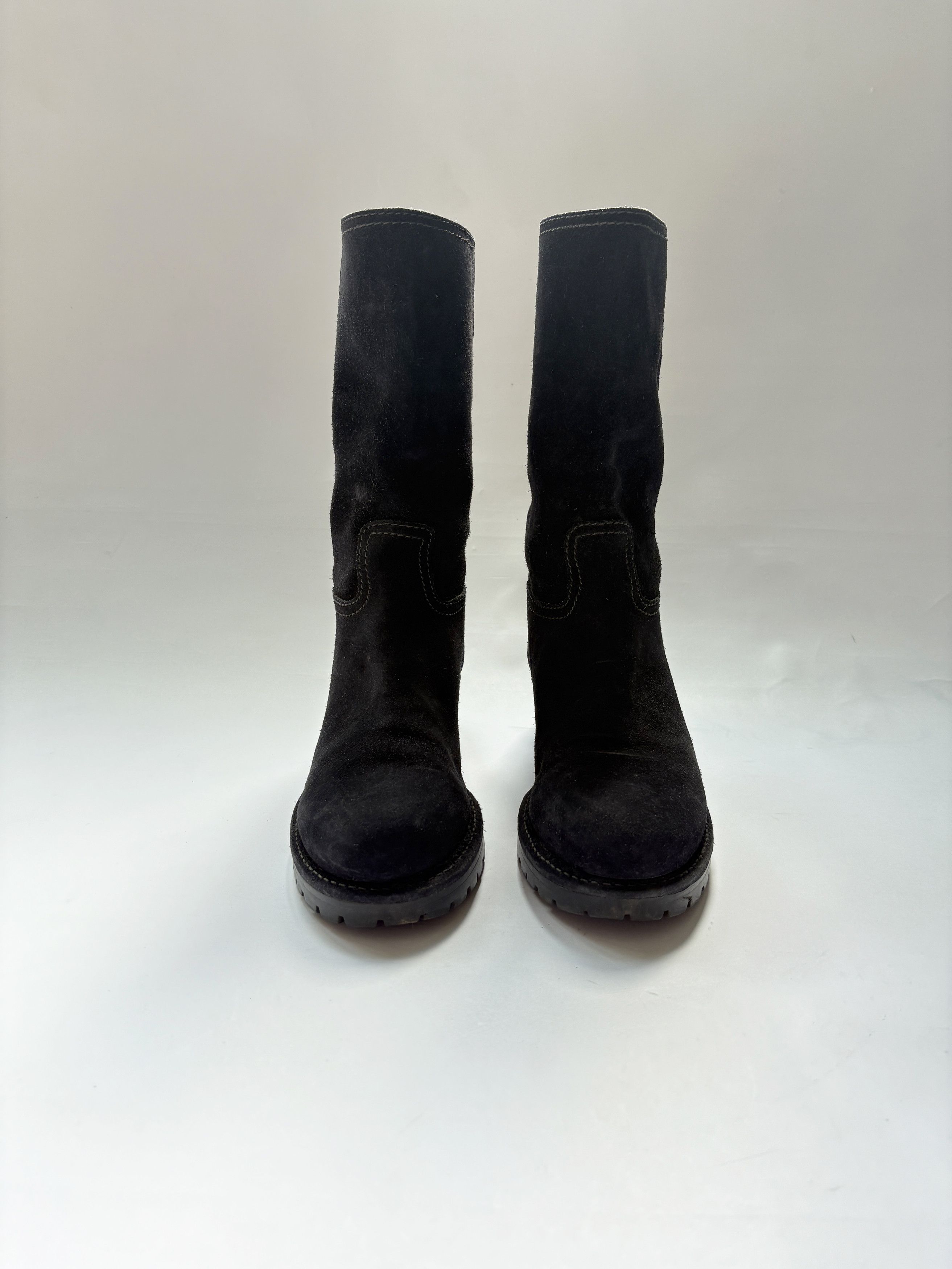 Prada ⚡️QUICK SALE⚡️Prada Sport Linea Rossa Black Suede Boots Size US 9 / IT 39 - 2 Thumbnail