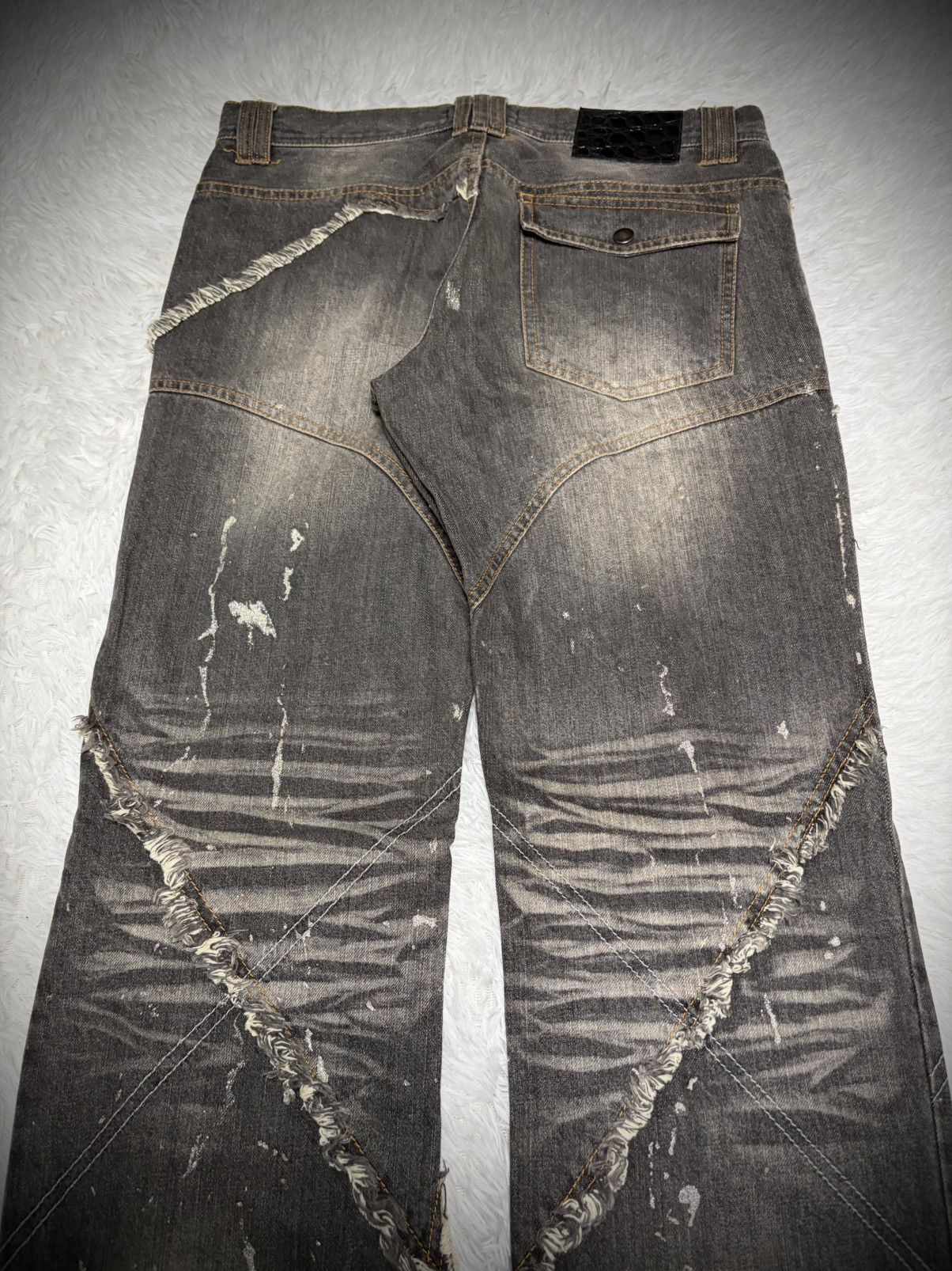 If Six Was Nine 00s Japanese brand fringe flared jeans Size US 32 / EU 48 - 7 Thumbnail