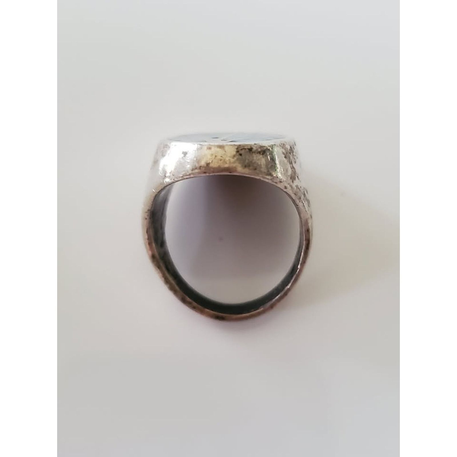 Other Vintage Silver-plate Turquoise Inlay Ring Size ONE SIZE - 5 Thumbnail