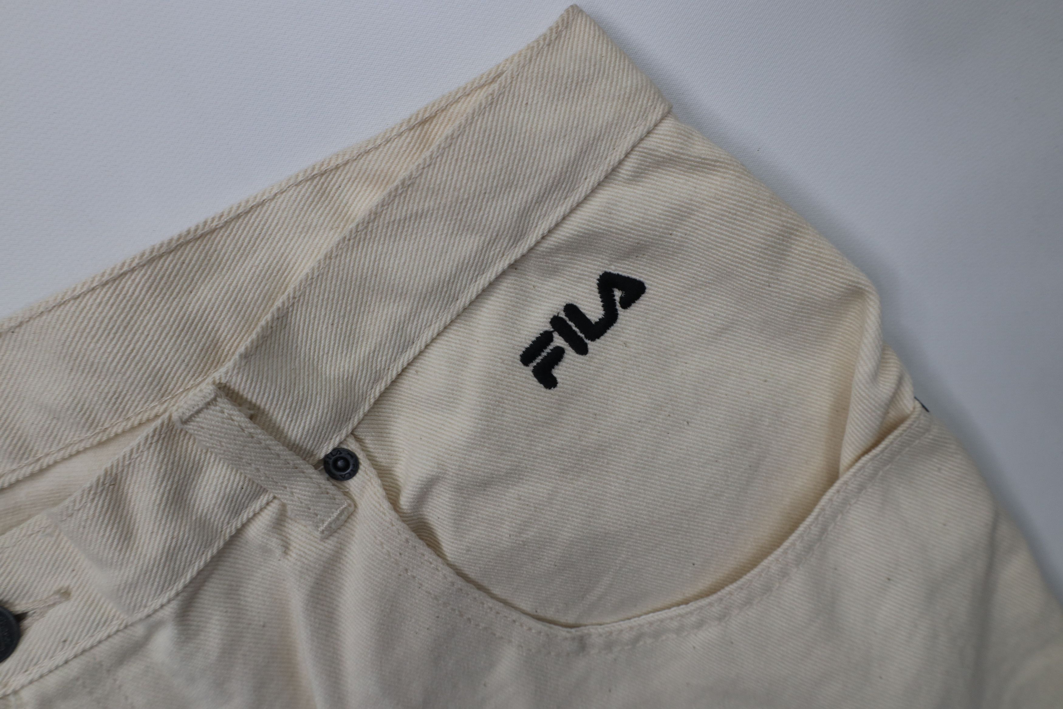 Fila Deadstock Vintage 90s Fila Baggy Skateboard Jeans Cream Size US 38 / EU 54 - 7 Thumbnail