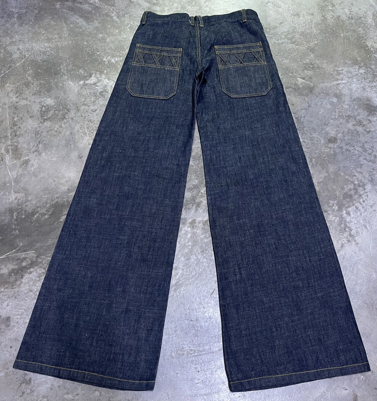 If Six Was Nine × Japanese Brand Super Flare Jeans Japan Chewin’ Bacco Size US 29 - 2 Thumbnail