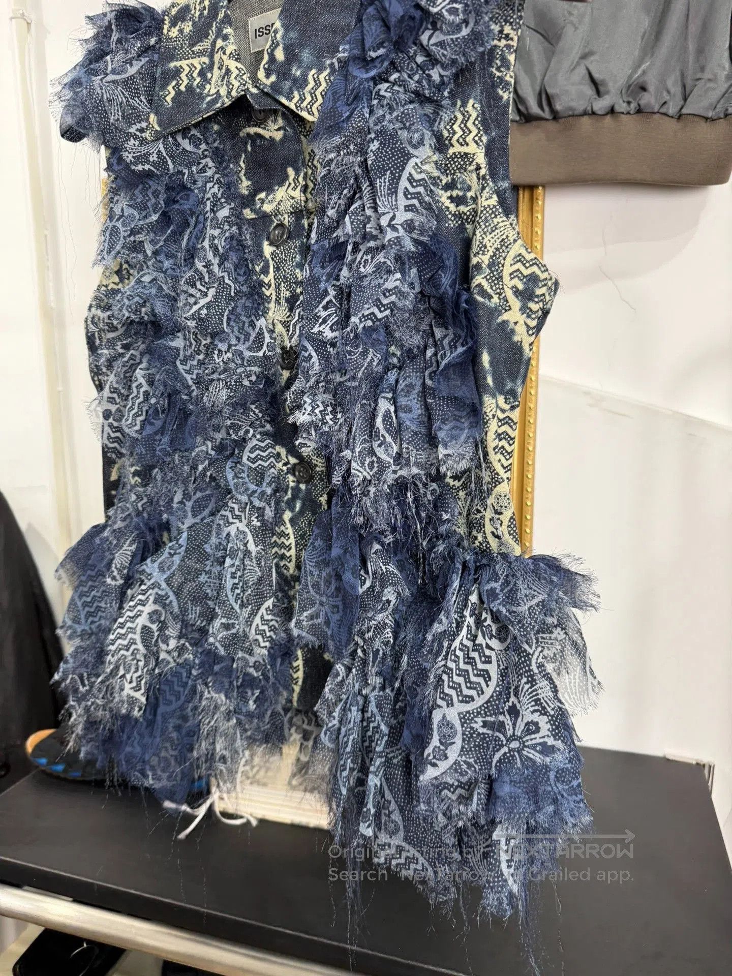 Issey Miyake Issey Miyake Blue Floral Ruffled Vest. Size M / US 6-8 / IT 42-44 - 2 Thumbnail