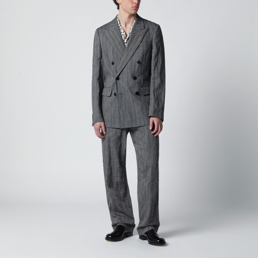 Dries Van Noten o1d2blof0226 Double Breasted Jacket in Black Size US M / EU 48-50 / 2 - 2 Thumbnail
