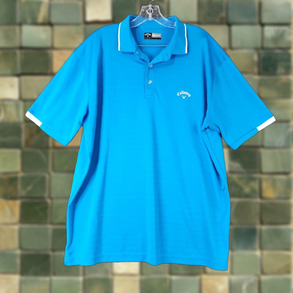 Callaway CALLAWAY Opti-Dri Blue Striped Golf Polo Short Sleeve Adult XL Mens Size US XL / EU 56 / 4 - 1 Thumbnail
