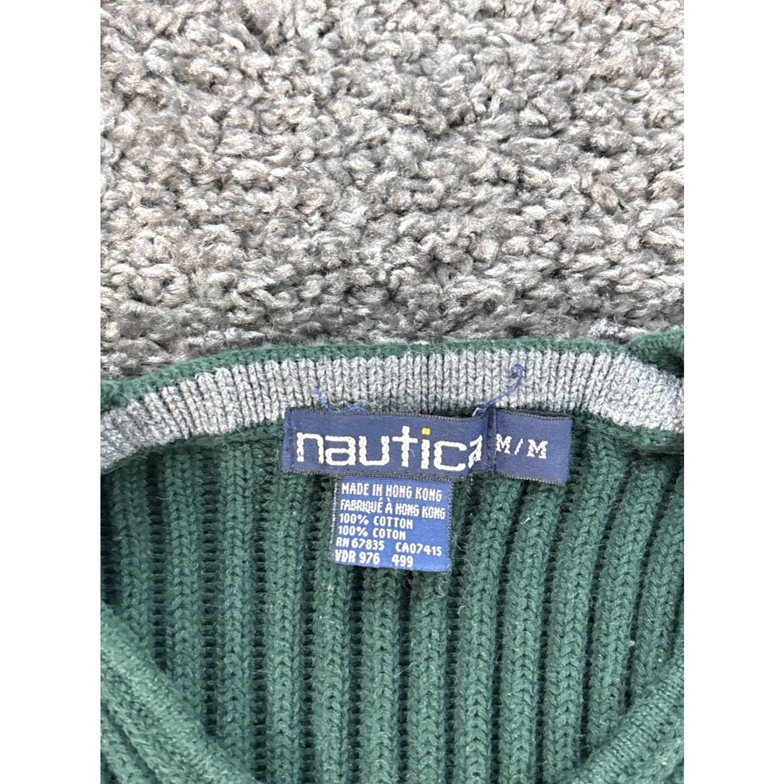 Nautica VINTAGE Nautica Sweater Mens Medium Pullover Crew Neck Knit Cotton Green 90s Ribbed Forest Green M Mens Size US M / EU 48-50 / 2 - 4 Thumbnail
