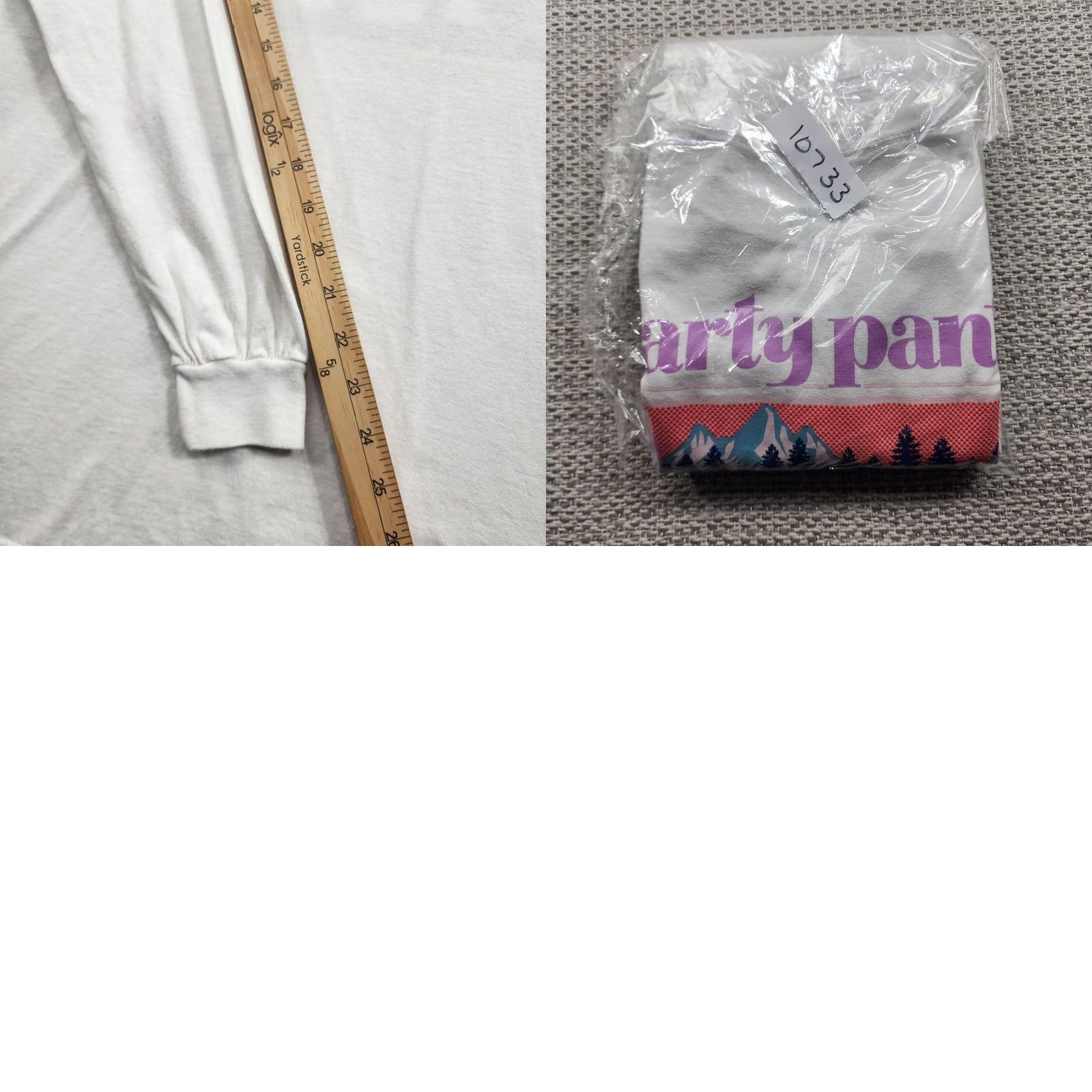 Vintage Party Pants Shirt Mens Long Sleeve White Graphic Bigfoot Sasquatch Tee Size US M / EU 48-50 / 2 - 9 Thumbnail