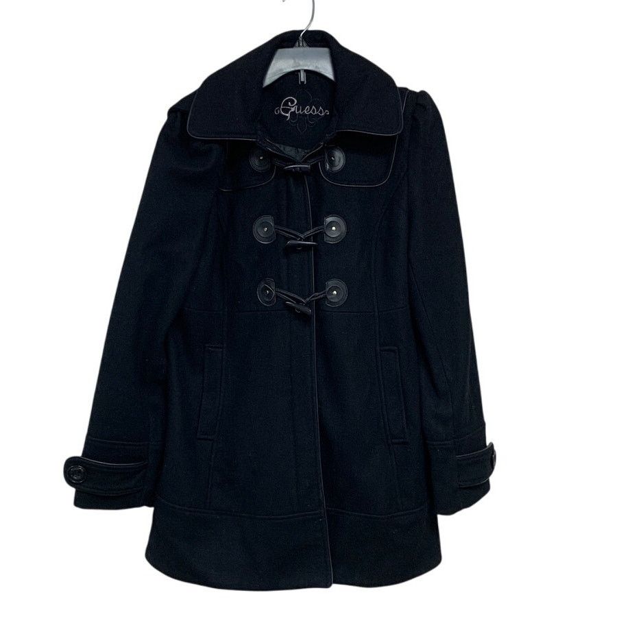 Guess Guess Womens Small Wool Blend Button Up Hooded Long Coat Size S / US 4 / IT 40 - 1 Thumbnail