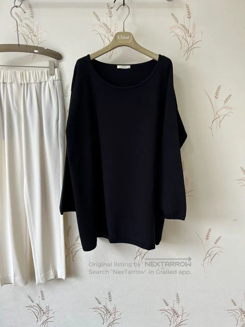 The Row The Row Black Loose Long Sleeve Knit Top Size M / US 6-8 / IT 42-44 - 2 Thumbnail