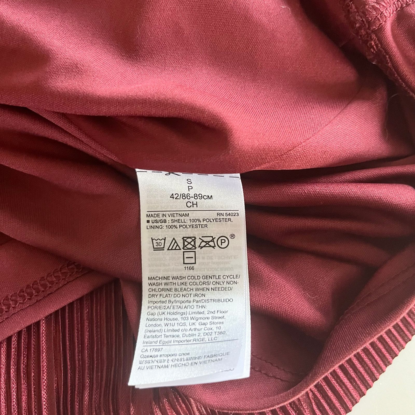 Banana Republic Banana Republic Burgundy Long Sleeve Plisse Pleated Dress Size S / US 4 / IT 40 - 9 Thumbnail