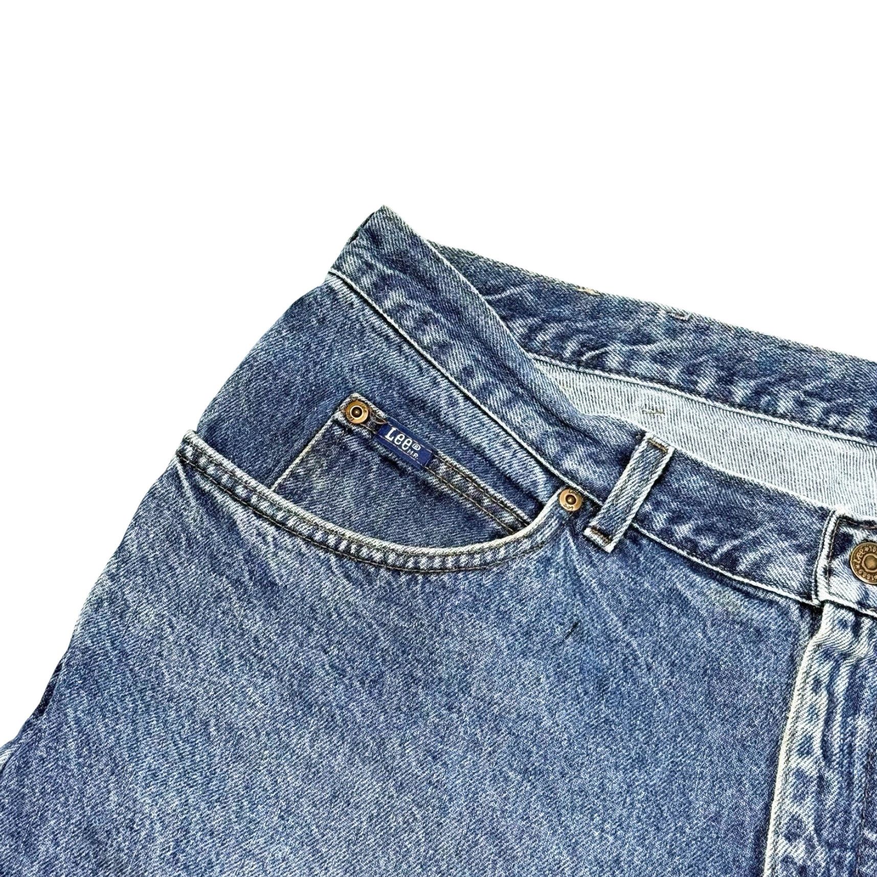 Lee VINTAGE Lee Jeans Mens 38x30 Blue Denim 90s Straight 5-Pocket Zip Button Casual Comfort Size US 38 / EU 54 - 5 Thumbnail