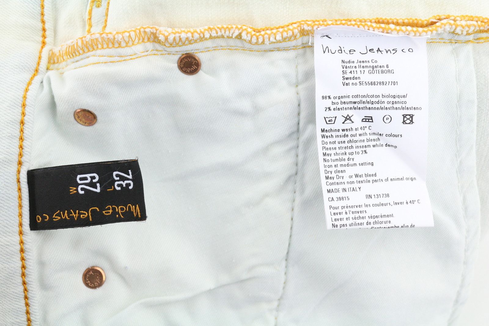 Nudie Jeans TUBE KELLY BLEACH WHITE W29/L32 Skinny Jeans 87258 Size US 29 - 6 Thumbnail