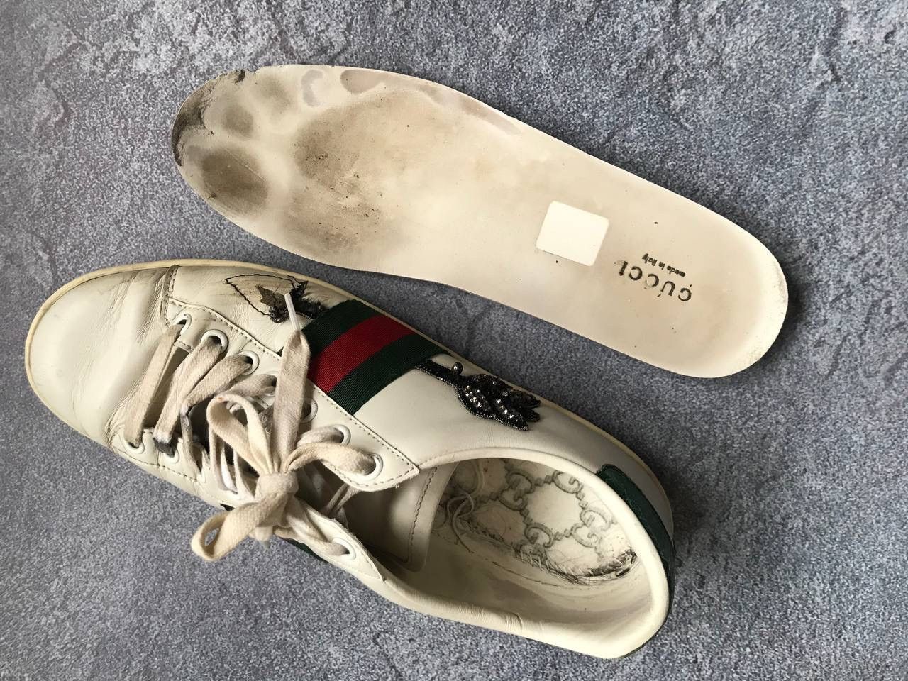 Gucci × Vintage Vintage Auth Gucci Ace Arrow OG Leather Sneaker Sz 38 Size US 8 / IT 38 - 10 Thumbnail